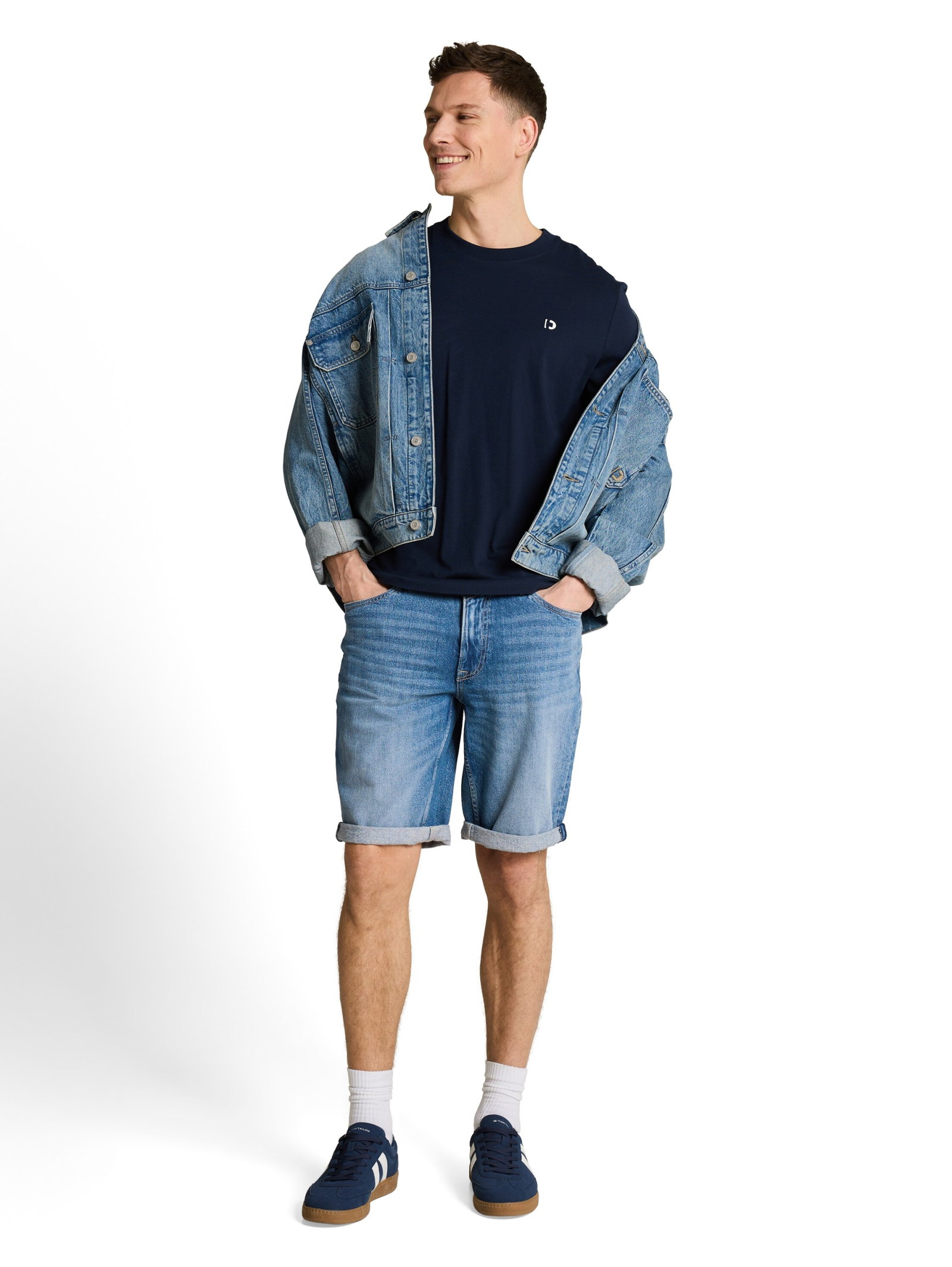 TTAEDAN STRAIGHT SHORTS, Used Mid Stone Blue Denim #6