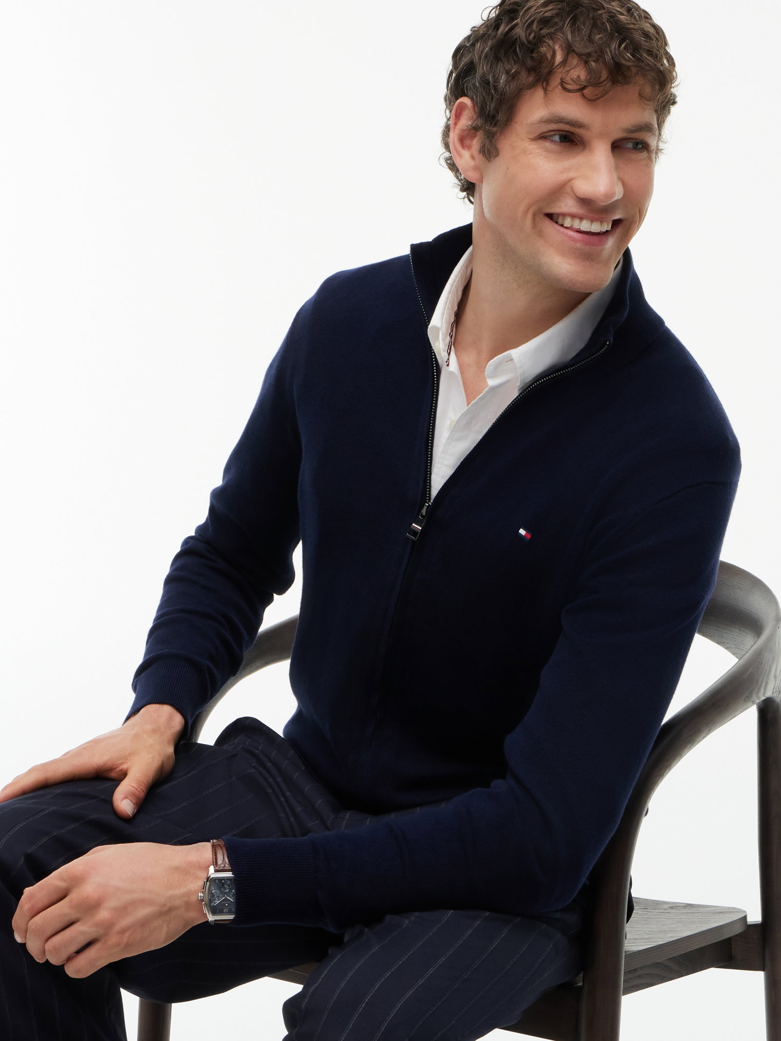 PIMA ORG CTN CASHMERE ZIP THRU, BLUE #3