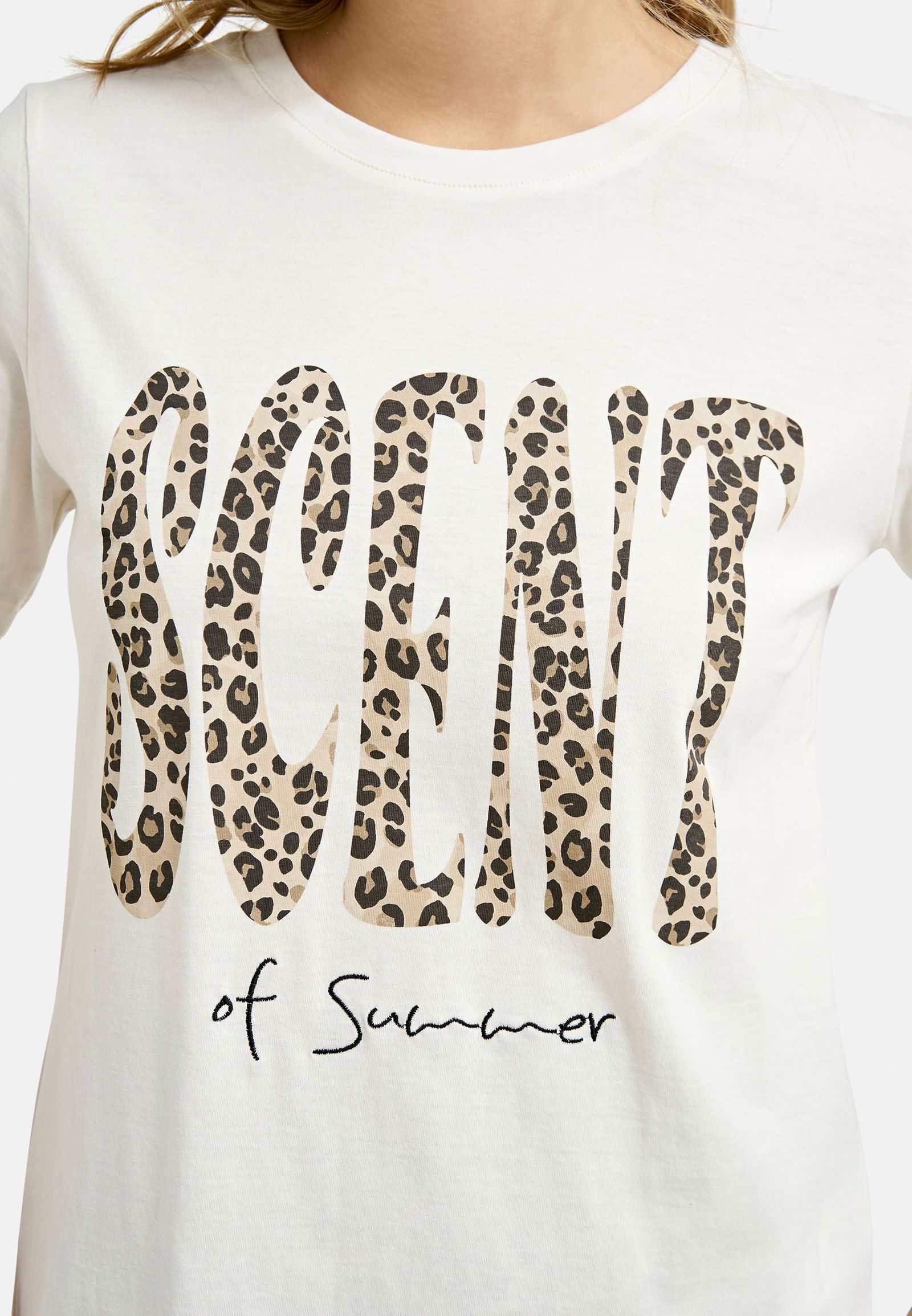  |  CROPPED T-SHIRT WORDING, CAMEL PRINT | M