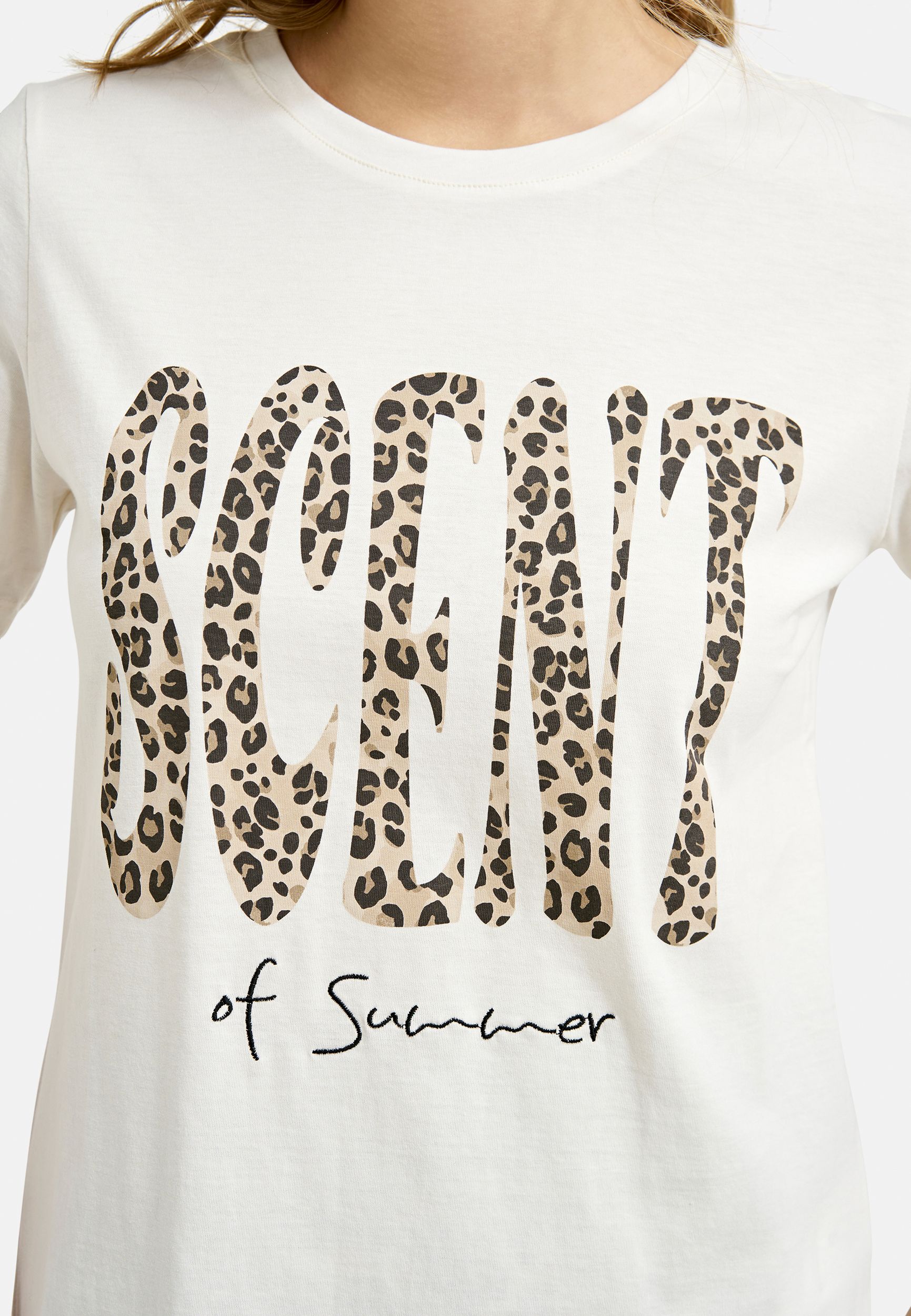 |  CROPPED T-SHIRT WORDING, CAMEL PRINT | M