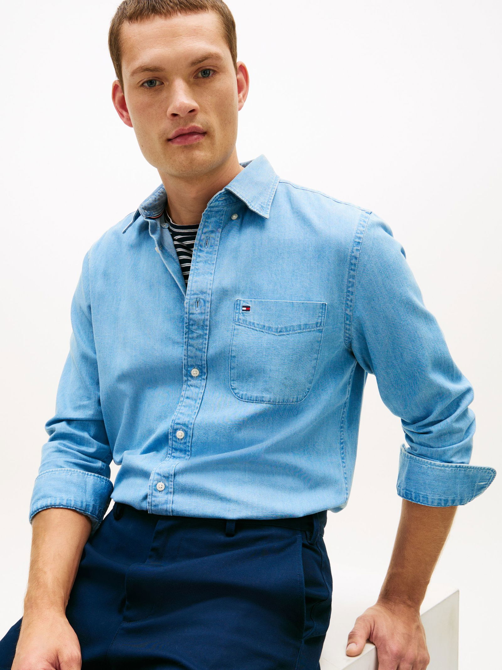 Tommy Hilfiger |  Tommy Hilfiger Hemd Modern Fit  | XL | denim medium