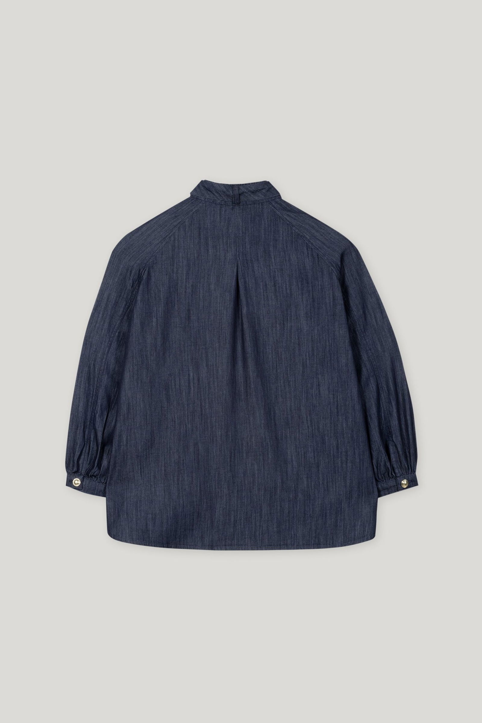 Luisa Cerano | Denim-Bluse mit Schluppe, rinse wash | 42 | multi