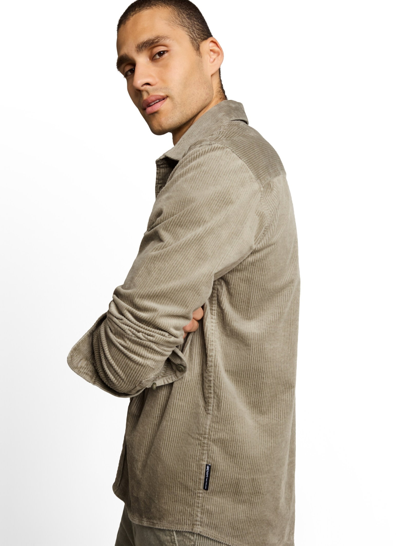 relaxed corduroy shirt, dark sage green #5