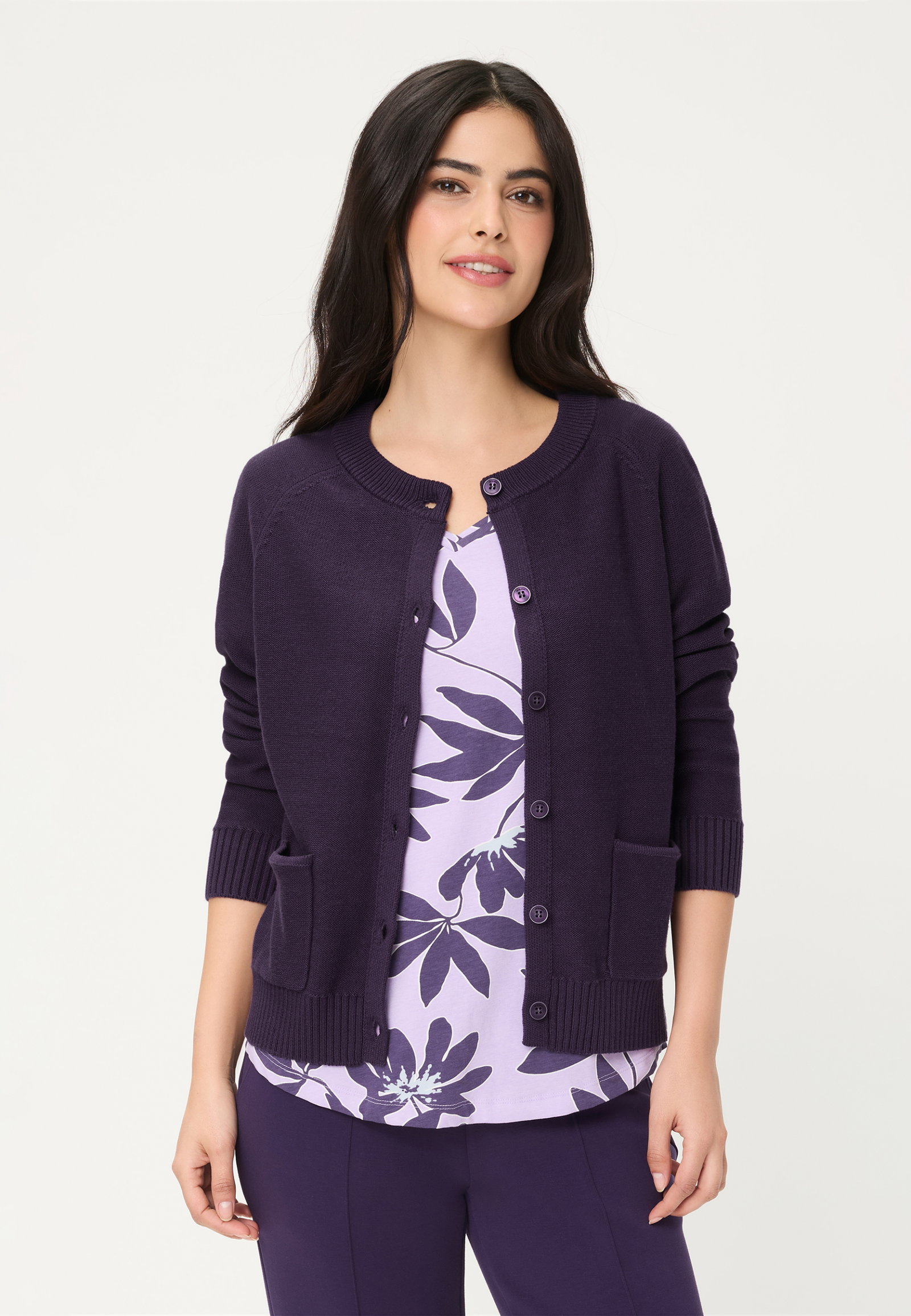 Cardigan Long Sleeves, Plum #3