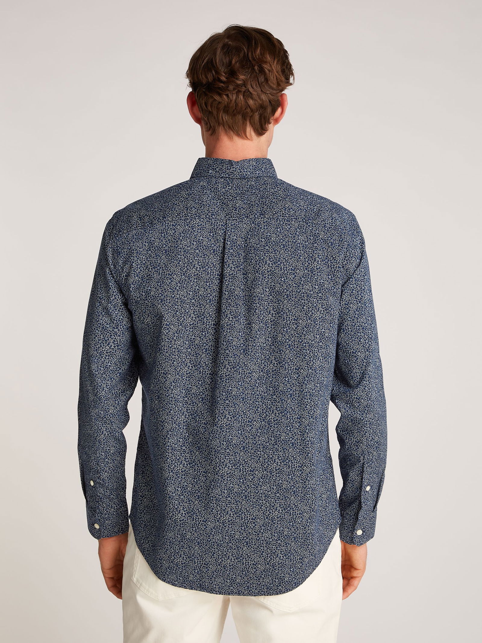  |  FLEX POPLIN LINR FLORAL RF SHIRT | XL | dark night navy big check