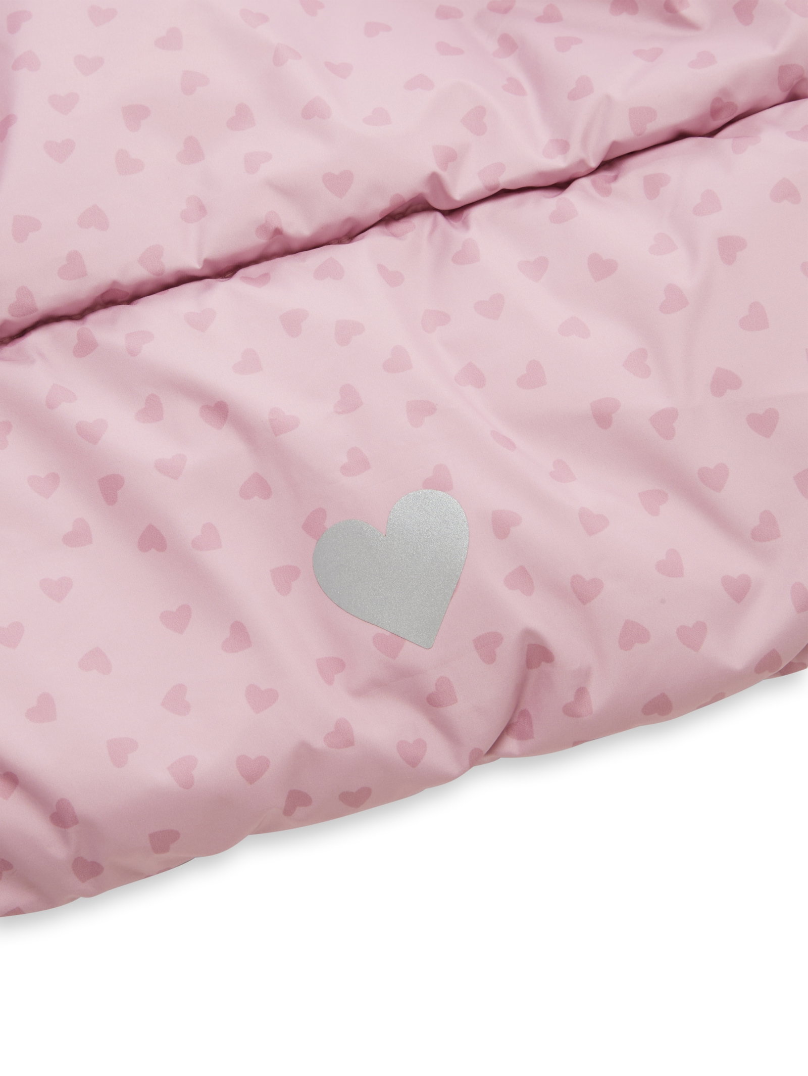 all over printed puffer jacket, lilac heart print #3