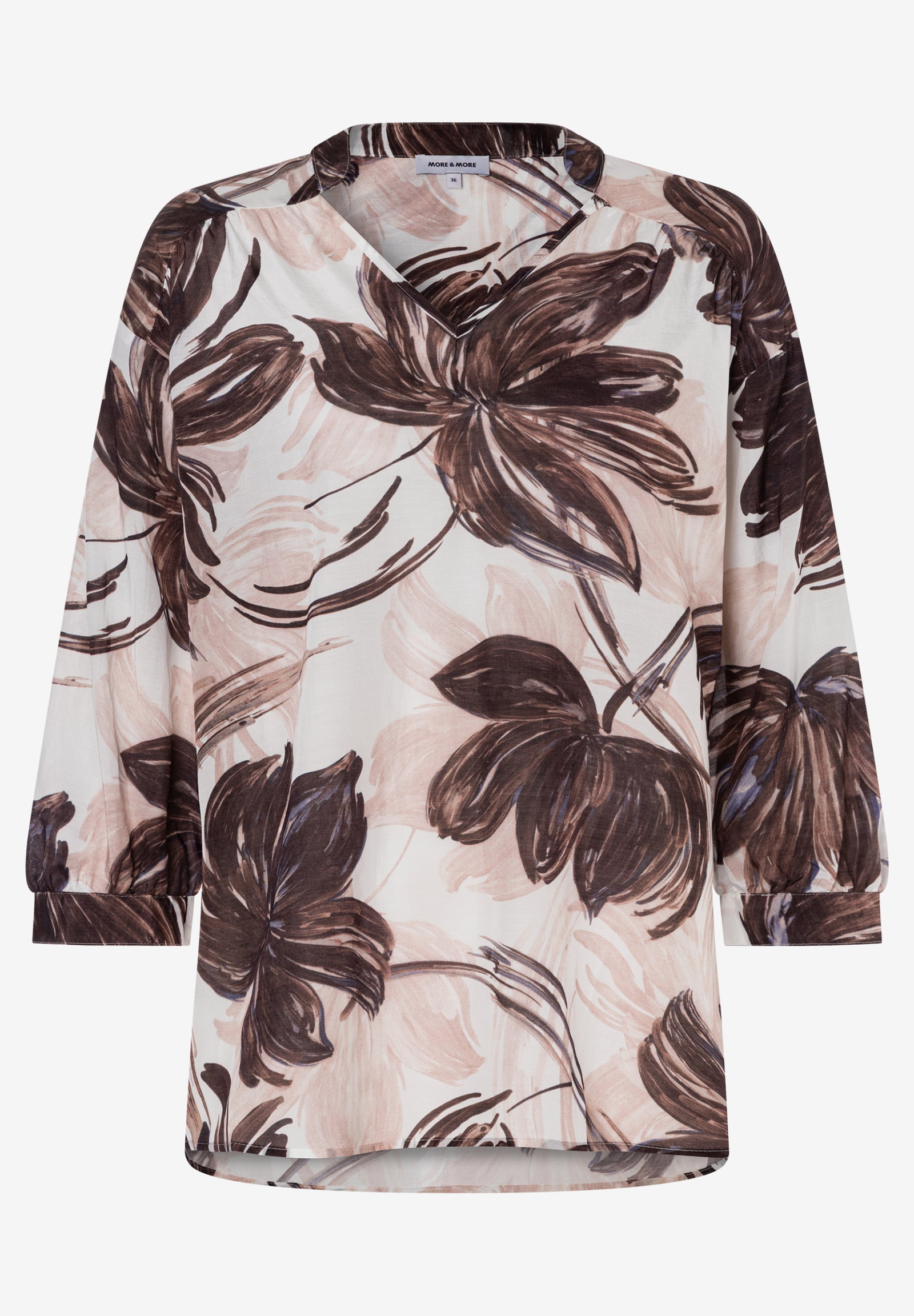 CO-Voile Print Blouse, brushstroke flower print #1