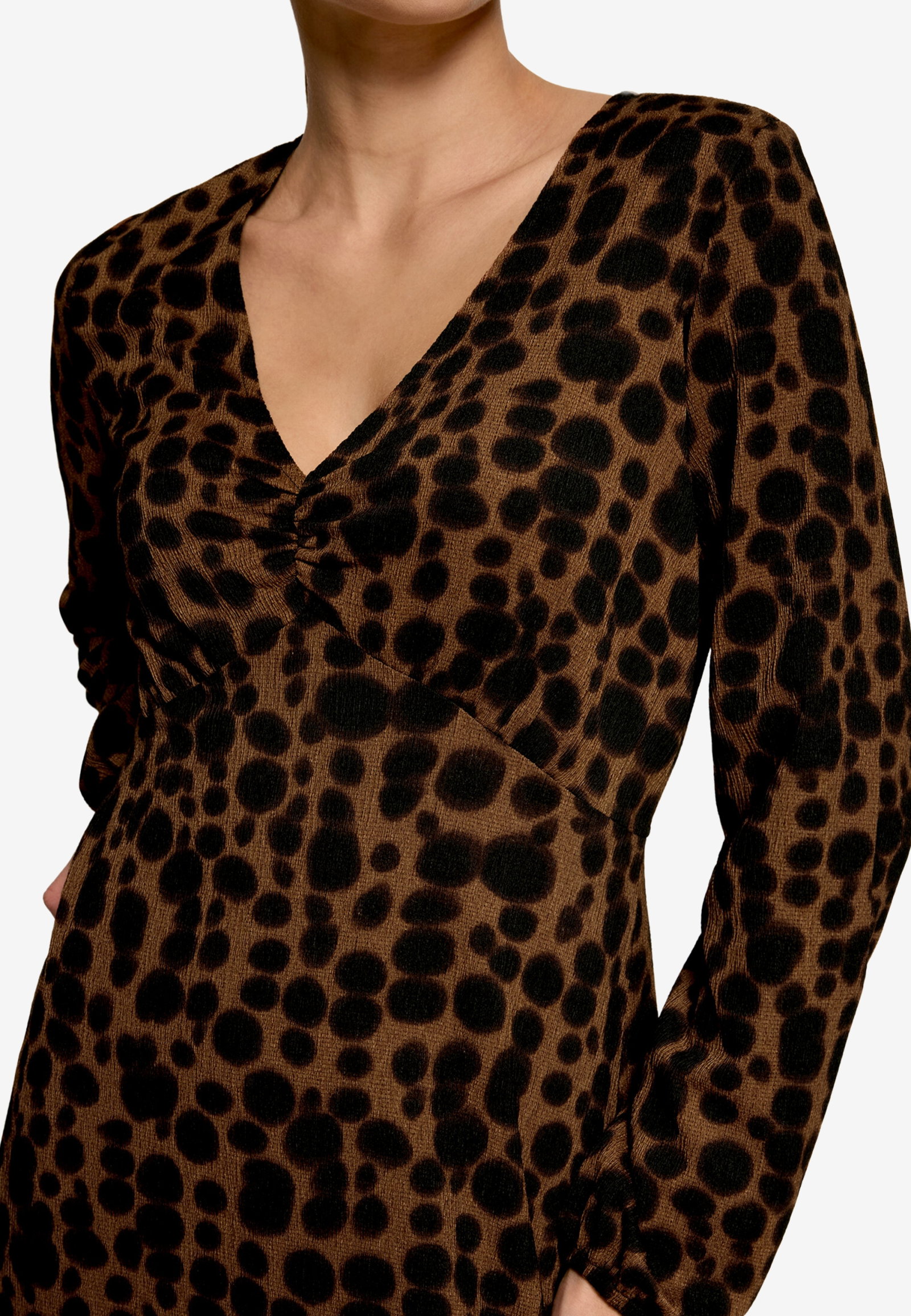 Kleid Lang 1/2 Arm, Brown/Black #5