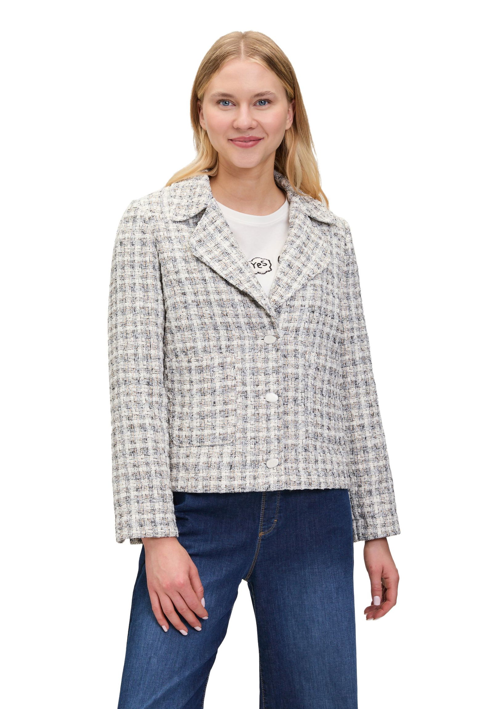  |  Blazerjacke Kurz 1/1 Arm, Cream/Camel | 44 | weiß/camel