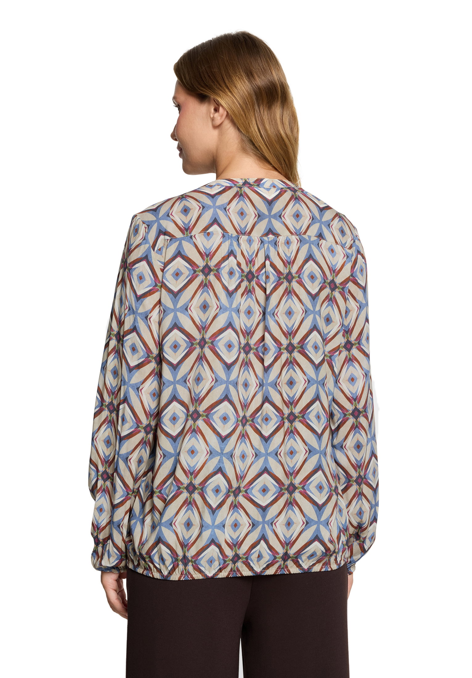 Bluse Kurz 1/1 Arm, Nature/Blue #4