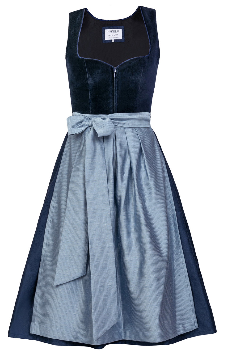 Edelnice Dirndl Mididirndl Luna aus nachtblauen Samt #8
