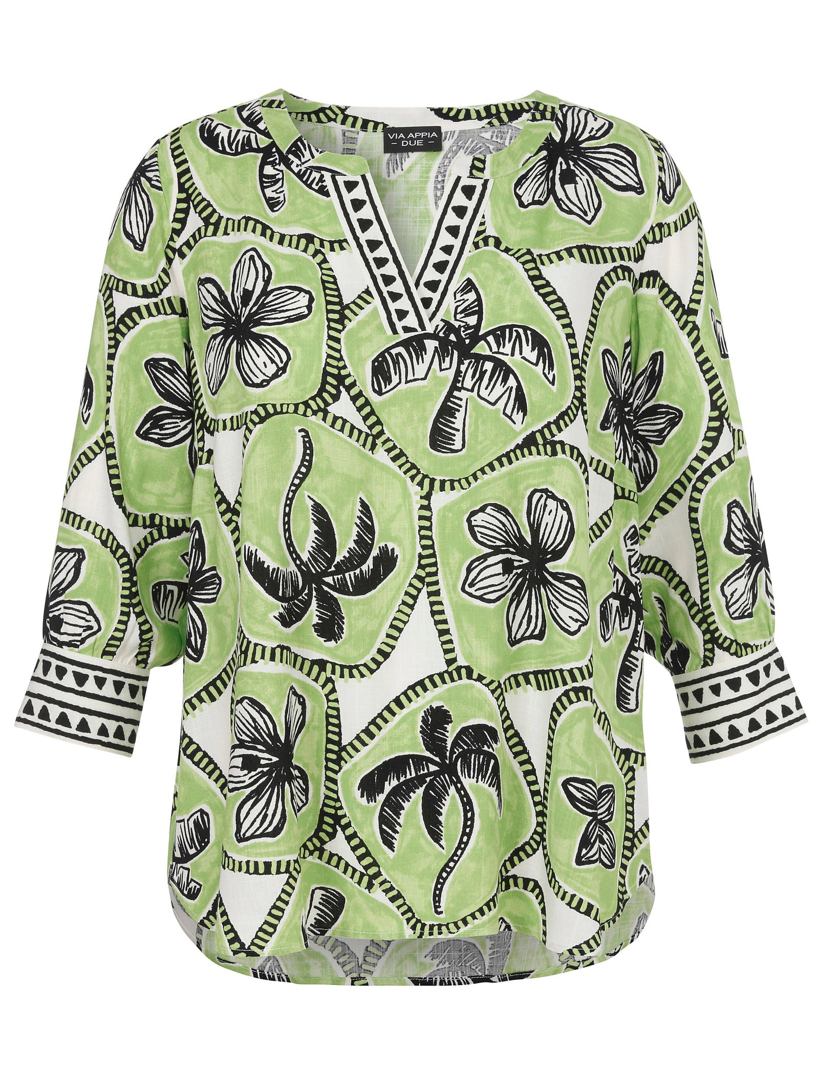 31e66456279541bdc2415e467f19104c VIA APPIA DUE | VIA APPIA DUE Druckbluse | 46 | grün multicolor