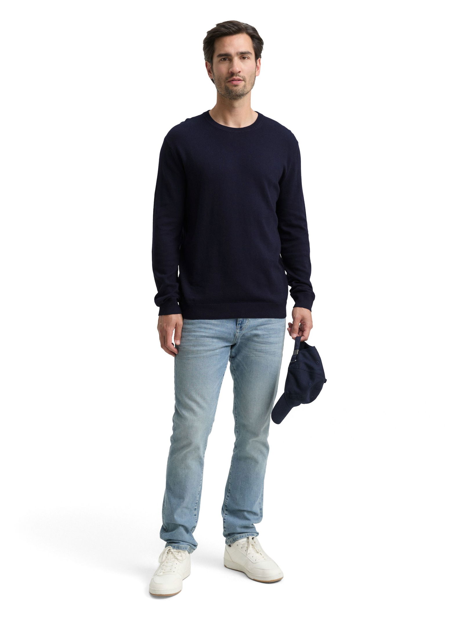 Tom Tailor | Strickpullover mit Kaschmir-Anteil | M | knitted navy melange