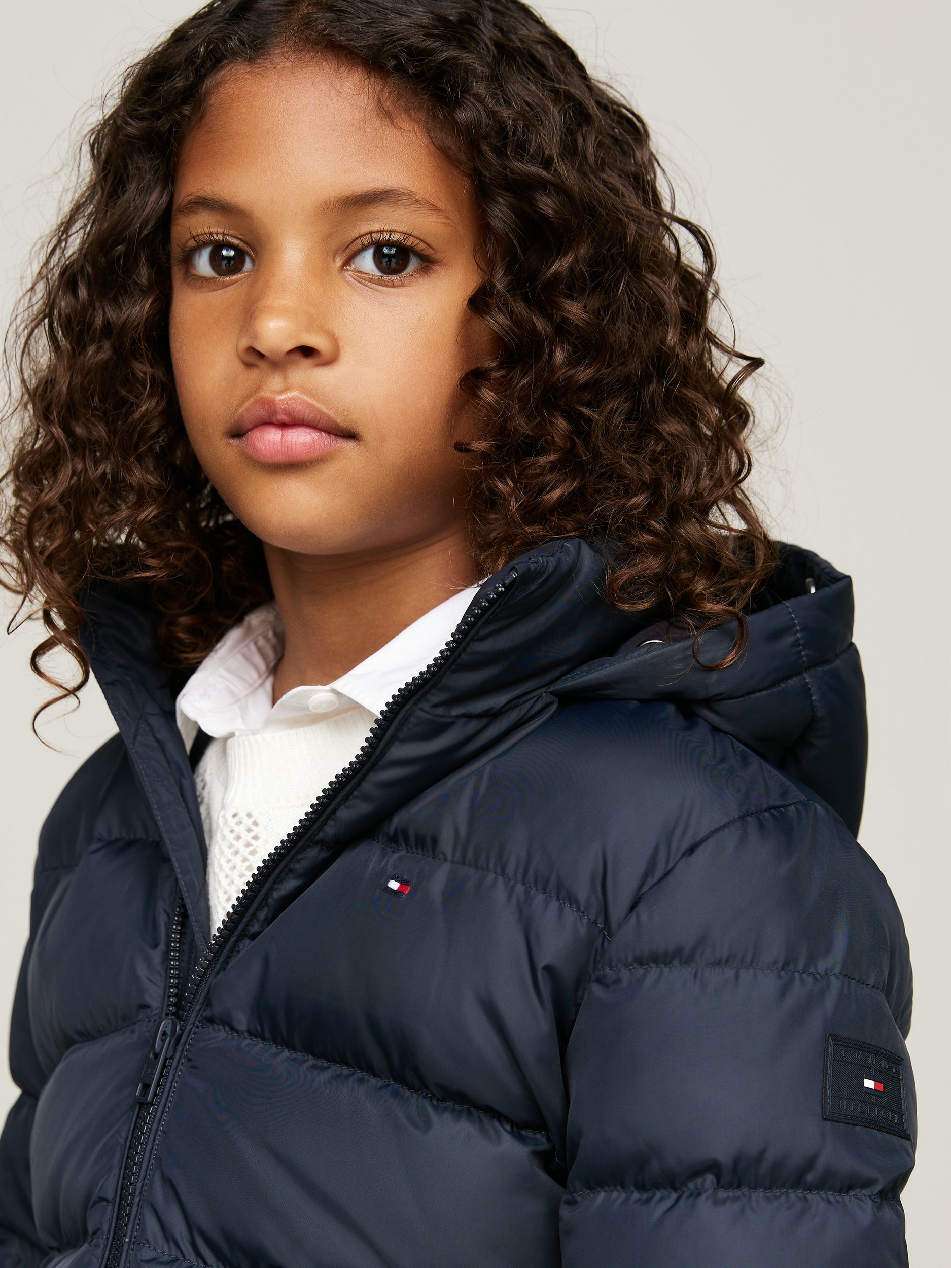 Tommy Hilfiger |  ESSENTIAL DOWN FUR HOOD JACKET | 152 | desert sky