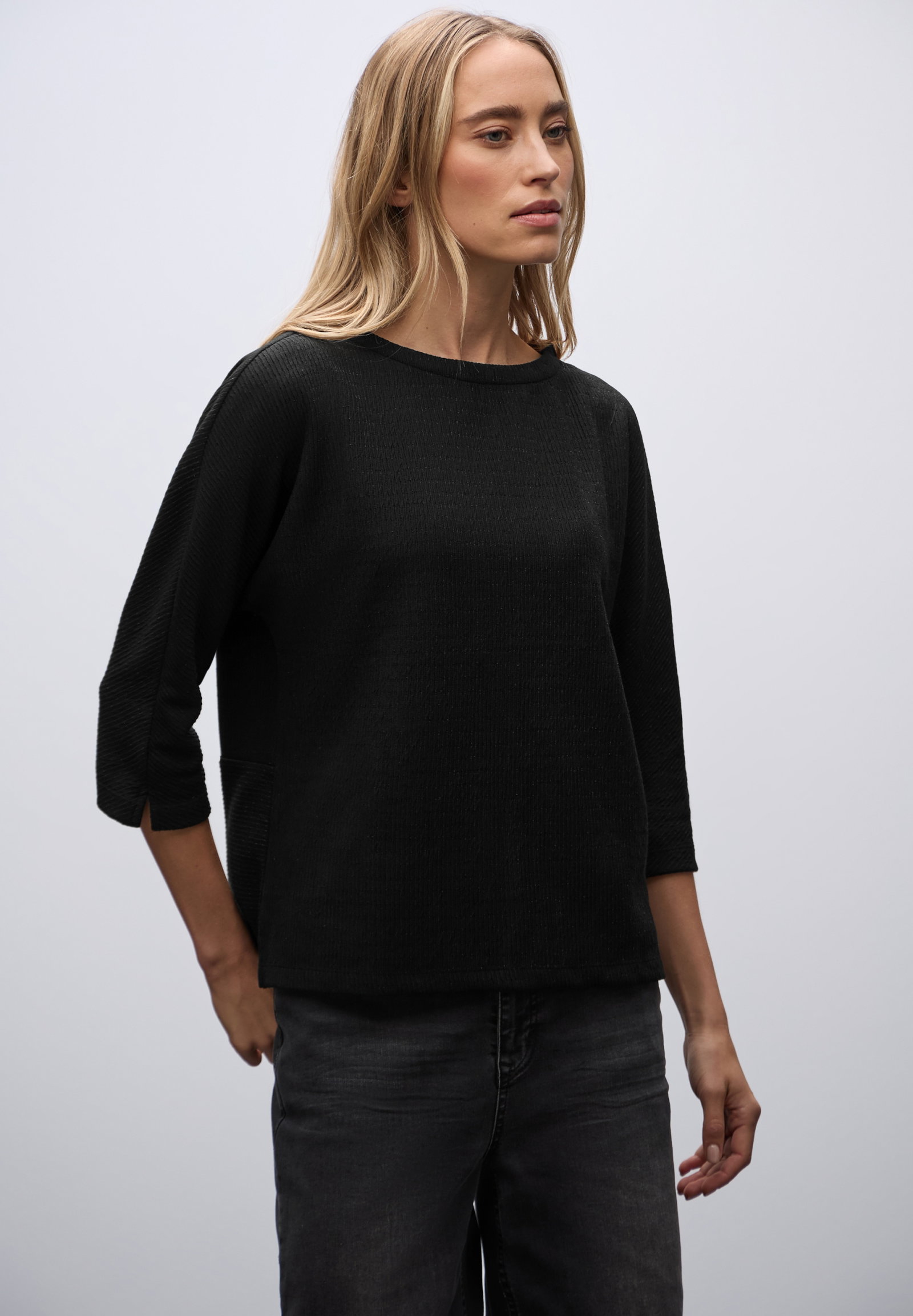 EOS_Structured shirt w. lurex, Black #7