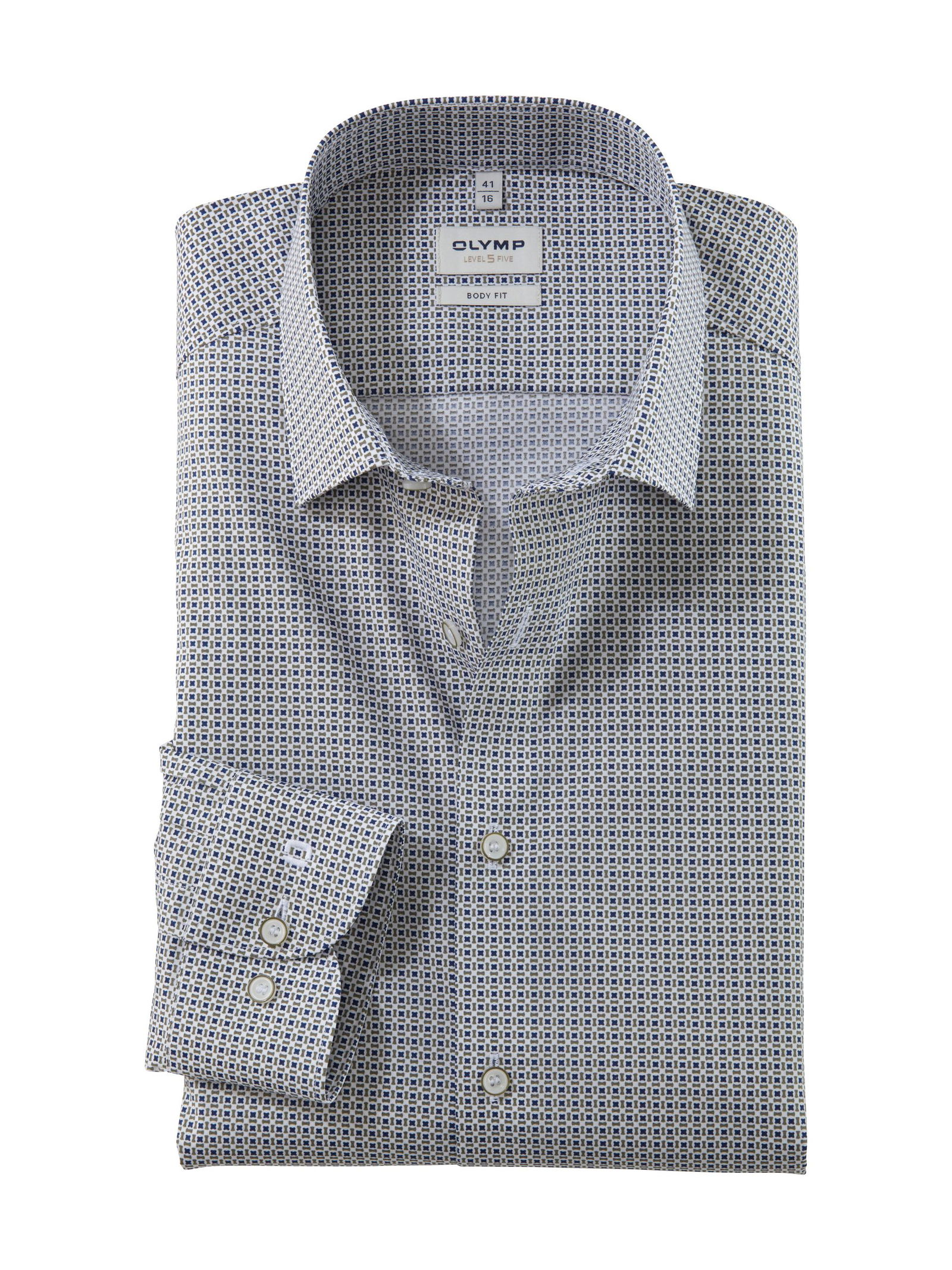 Olymp |  Olymp Hemd Modern Fit  | 42 | oliv
