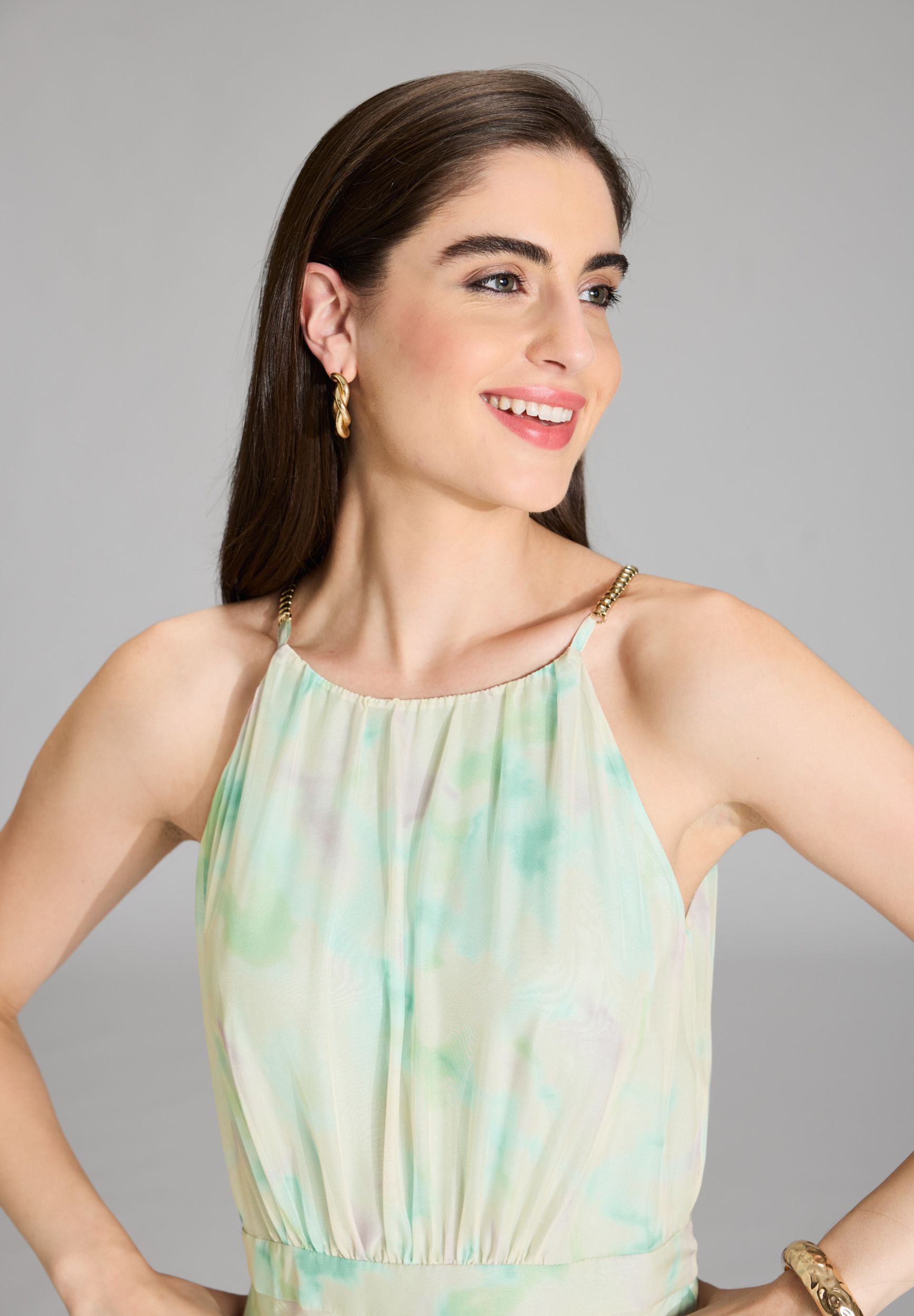 SWING |  SWING Langes Kleid  | 42 | pistachio green / multi