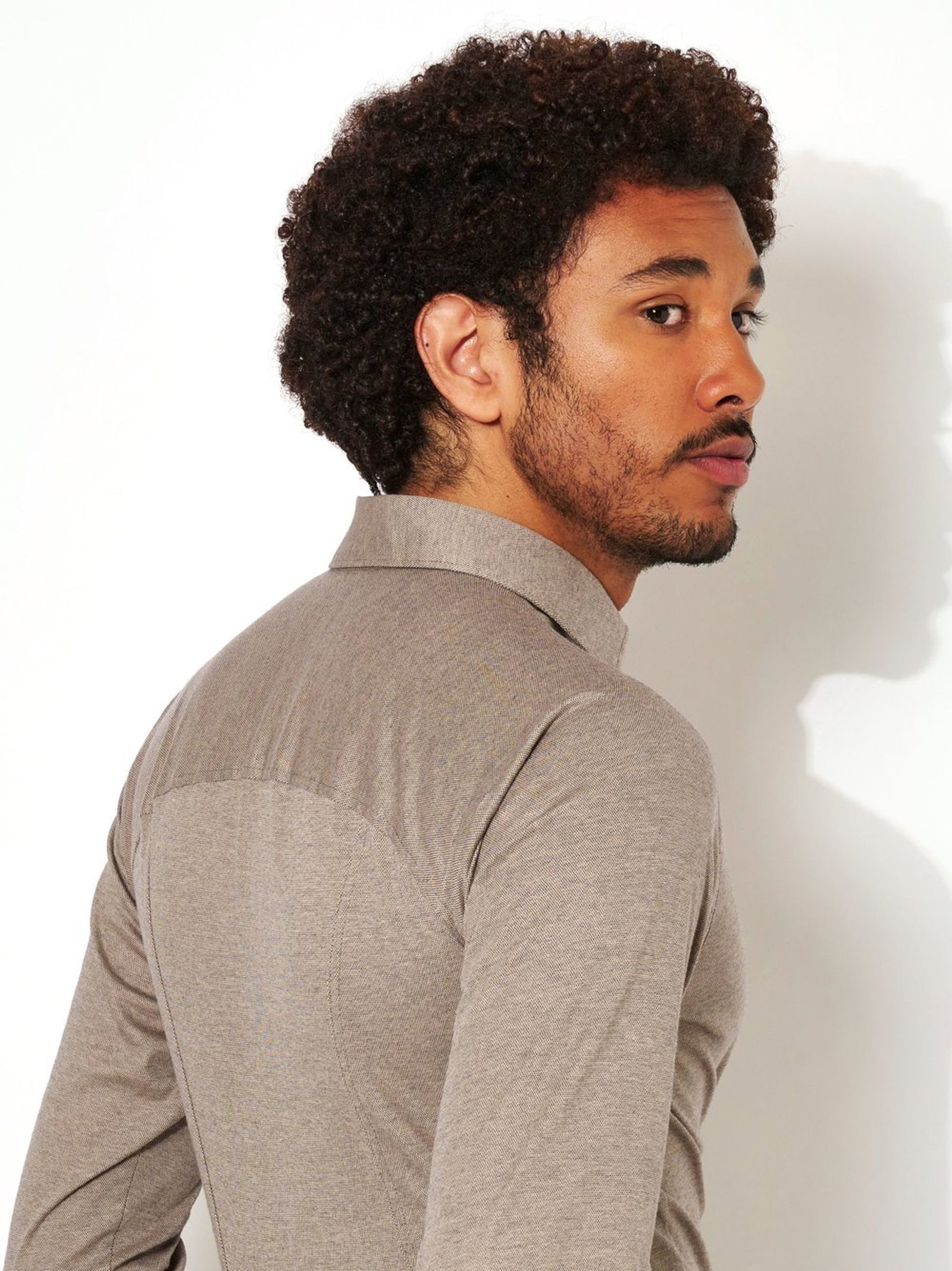 DESOTO |  DESOTO Hemd Slim Fit  | XL | light brown piqué