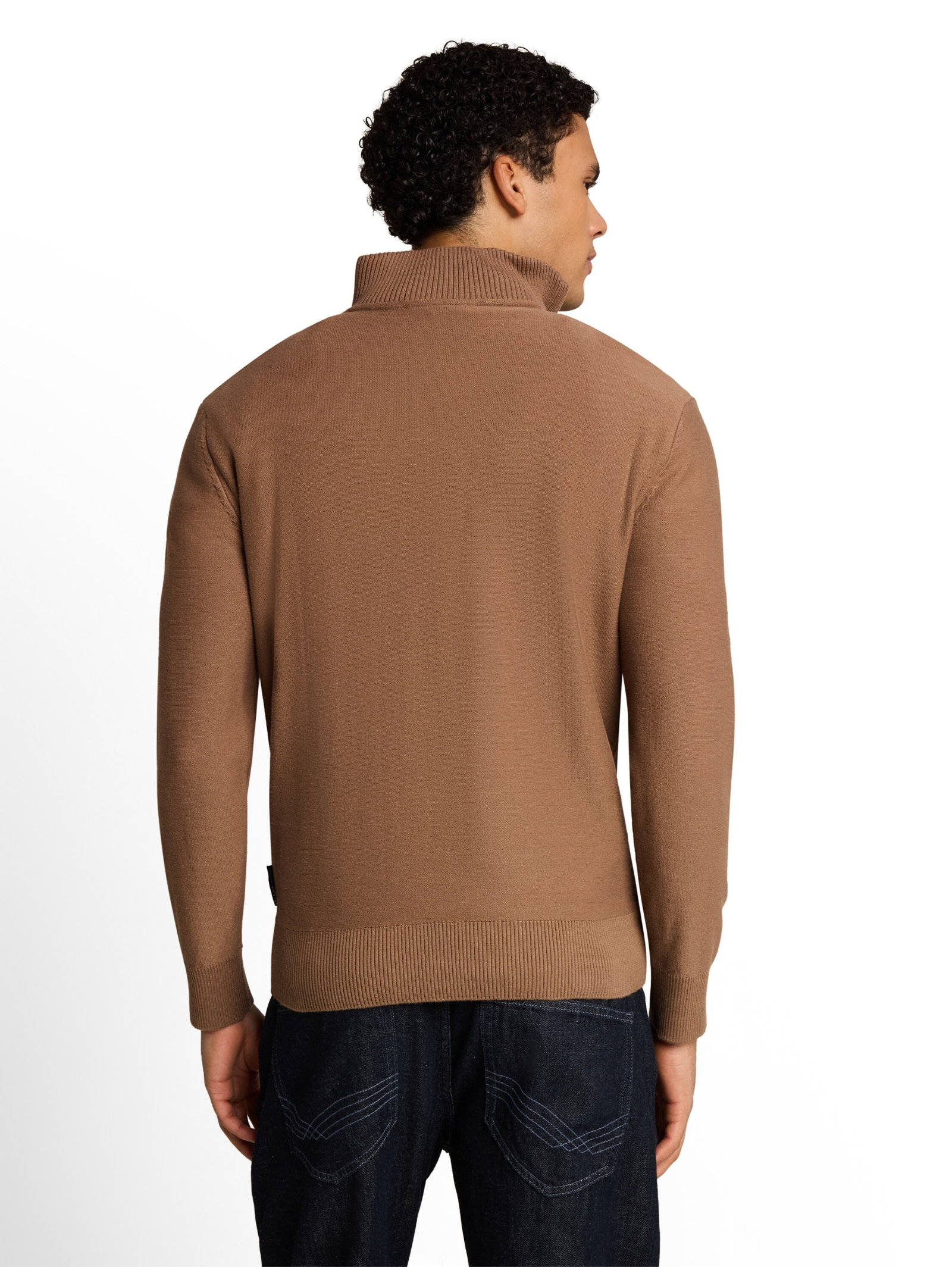 basic knit troyer, malt brown #4