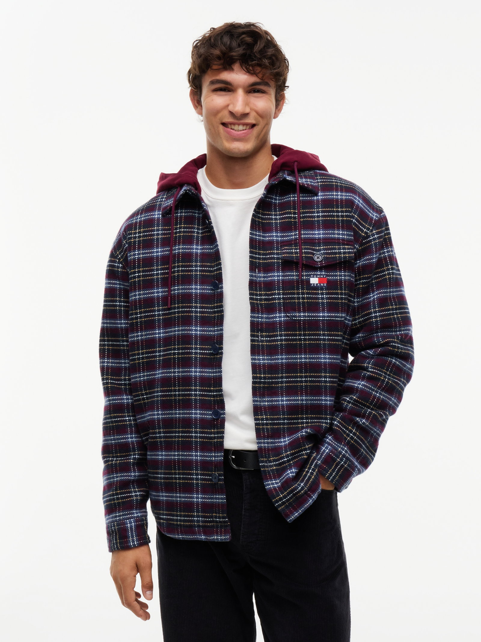 TJM LOGO HOODED OVERSHIRT, RED #2