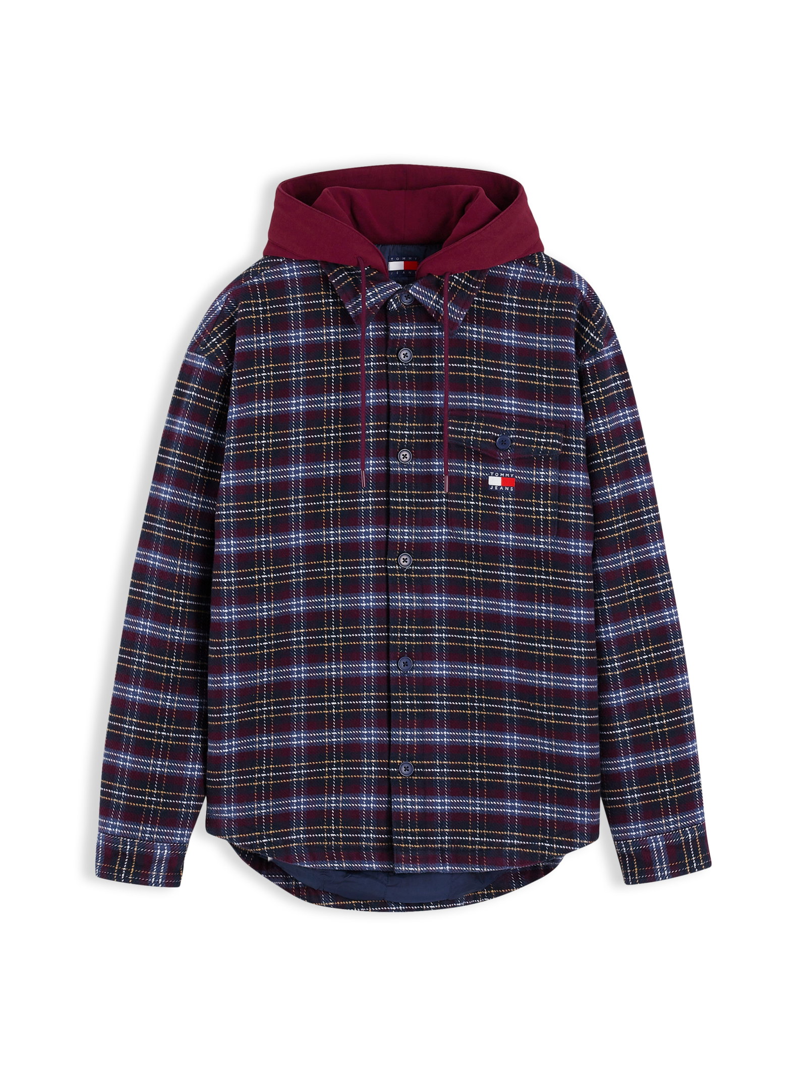 TJM LOGO HOODED OVERSHIRT, RED #1