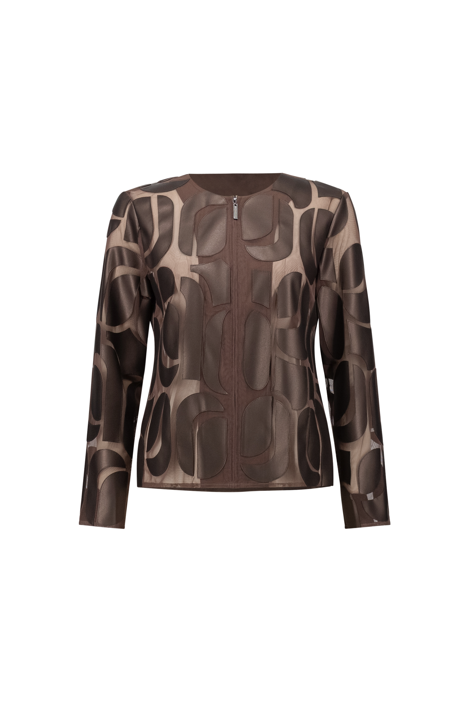 Joseph Ribkoff Jacke Gunmetal/Black abstrakte Zip-Jacke mit Schmuckdetails #5