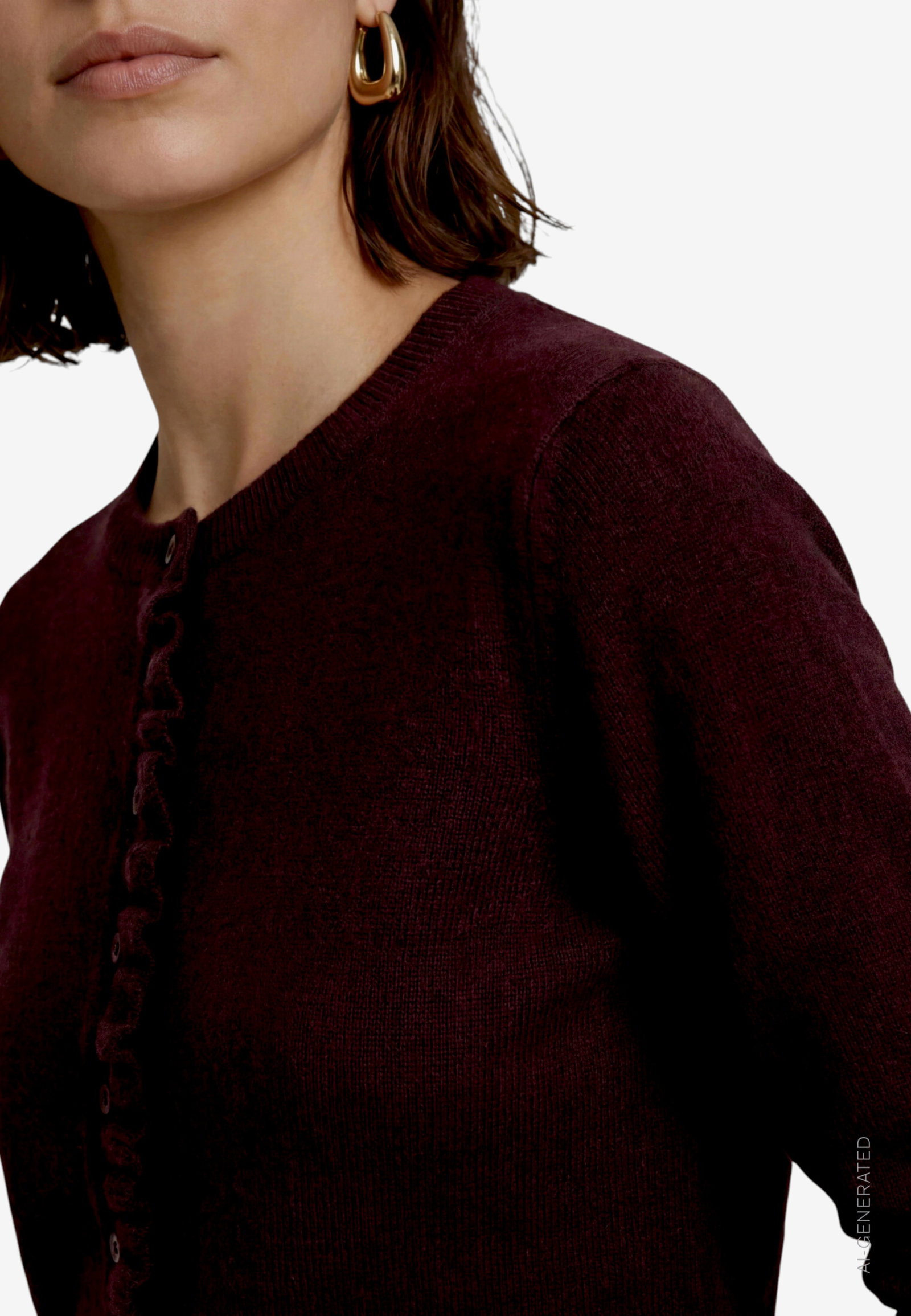 Strickjacke Kurz 1/1 Arm, Dark Brown Melange #5