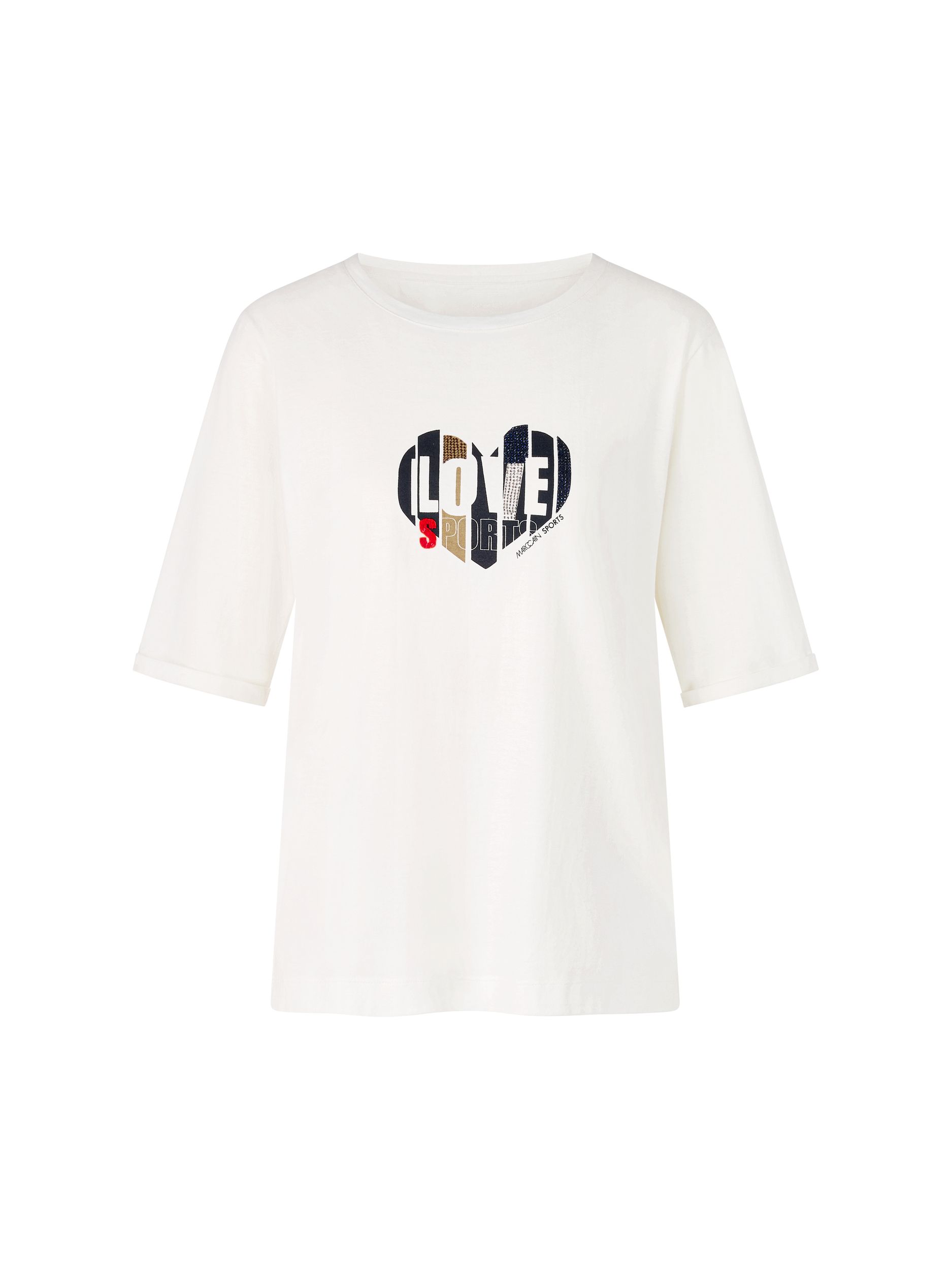 Marc Cain Sports |  T-Shirt aus 100  % Baumwolle | 36 | off-white