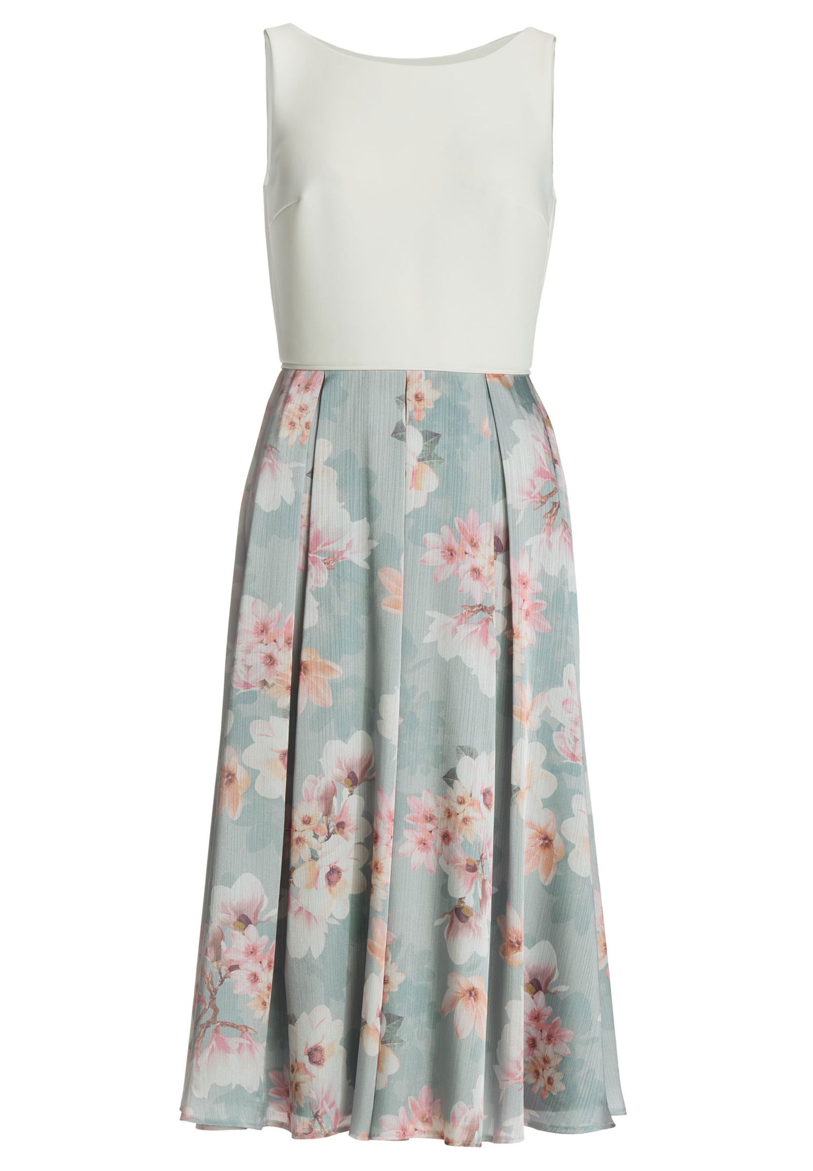|  Cocktailkleid mit floral bedrucktem, ice blue / ivory | 38
