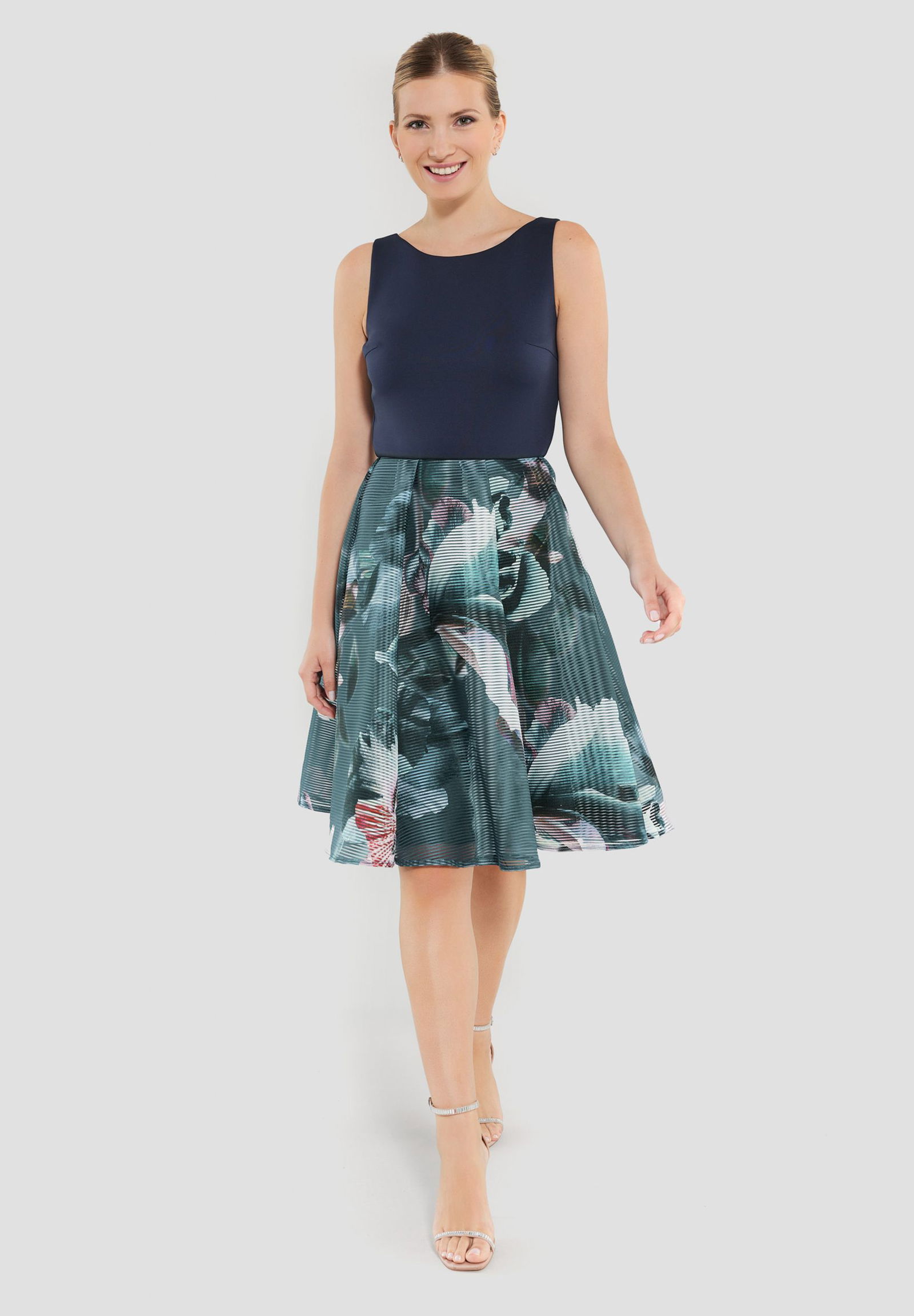 SWING |  SWING Kurzes Kleid  | 46 | faded blue / multi