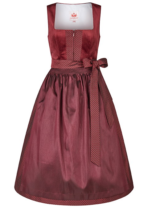 Spieth & Wensky Dirndl Kathi mit Samt-Mieder 70cm dunkelrot #1