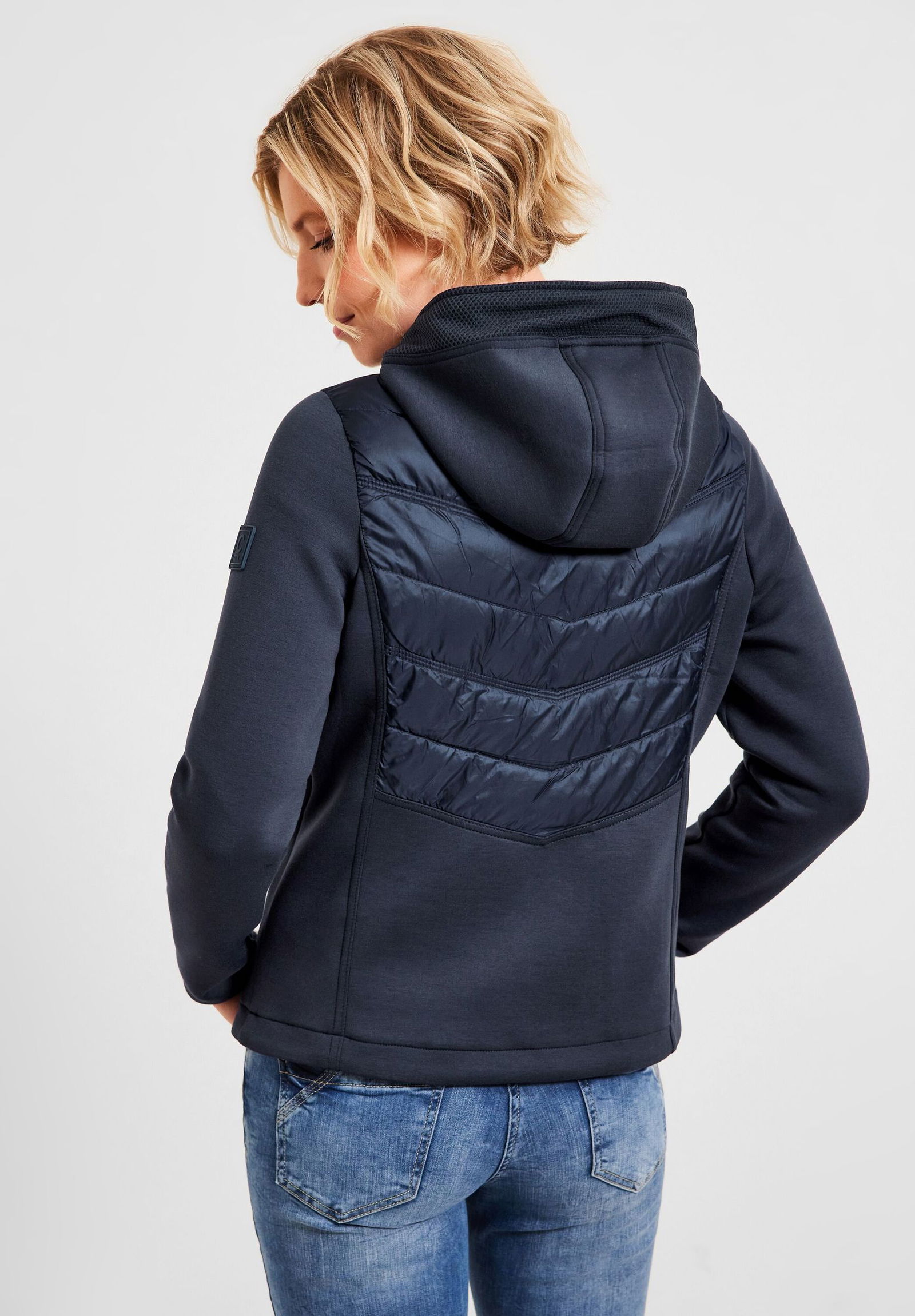 CECIL |  Scubajacke im Materialmix | S | navy blue