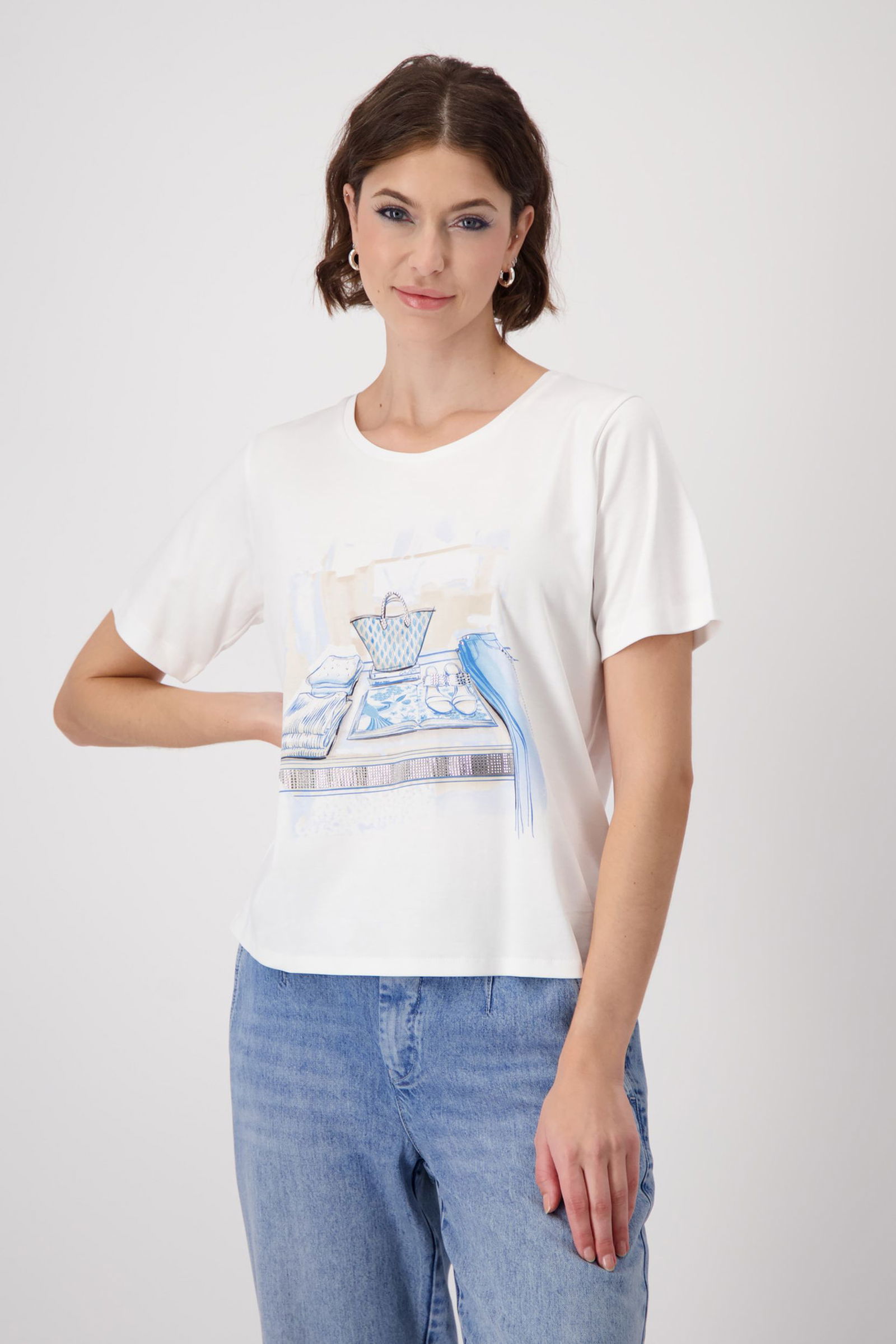 Monari |  T-Shirt, off-white | 46 | off-white
