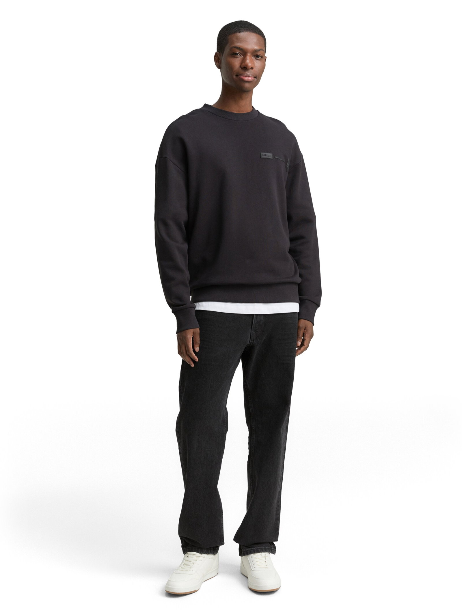relaxed printed crewneck sweat, Night Watch Black #3