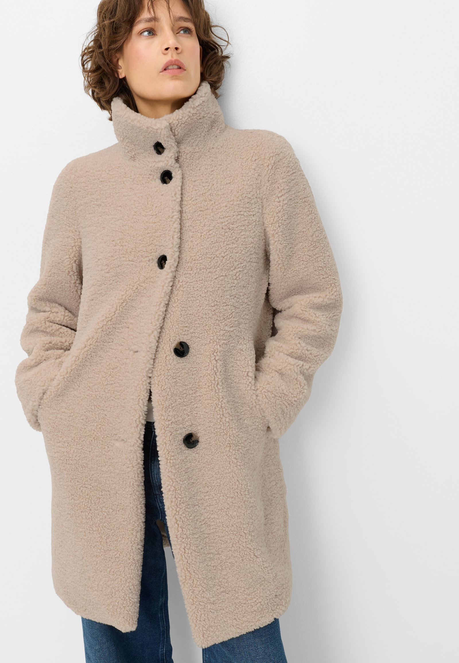 JACKE WEBPELZ, BEIGE/KITT #6