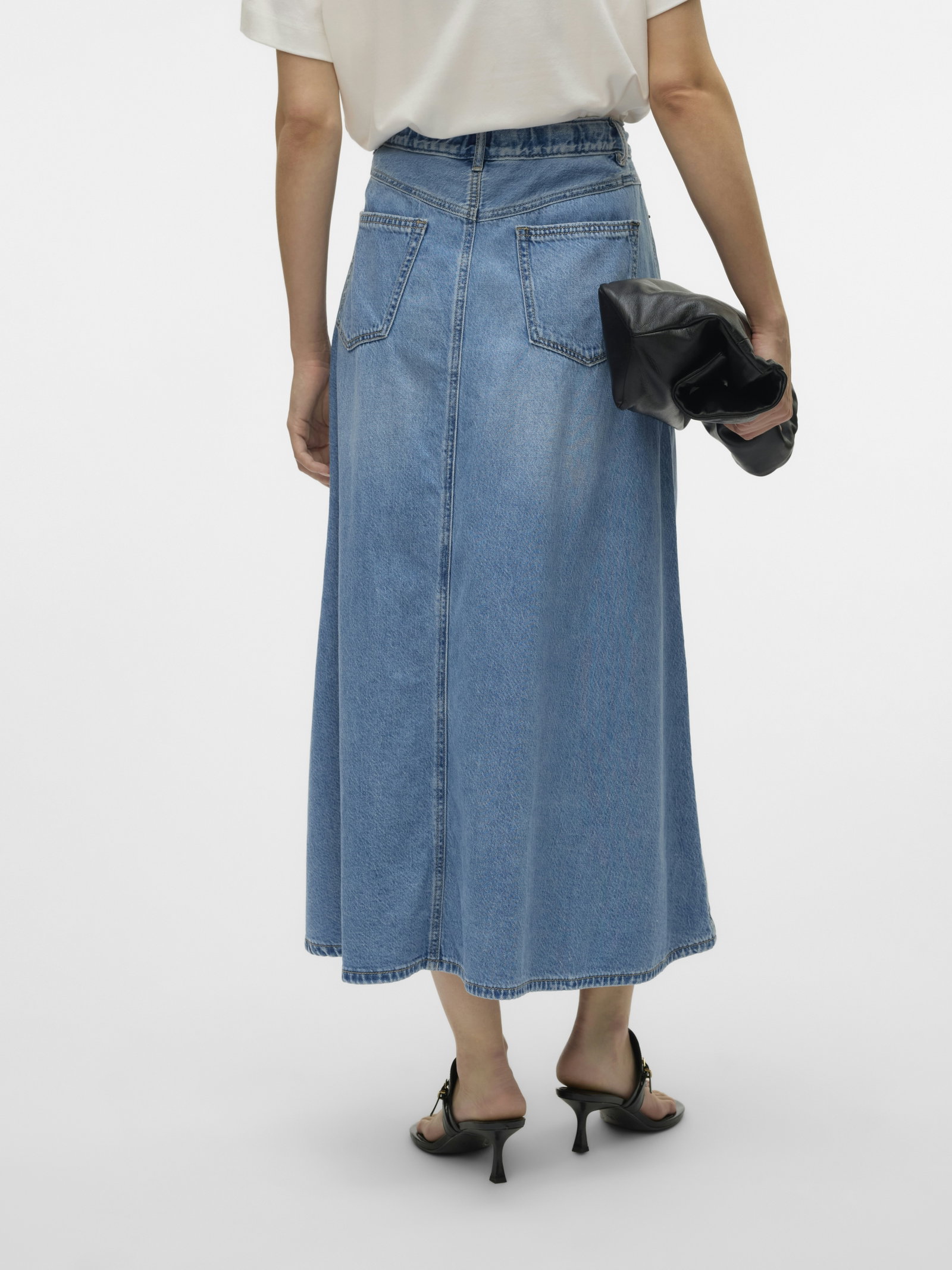 VMHILLA MR WIDE 7/8 DNM SKIRT MIX, Light Blue Denim #4