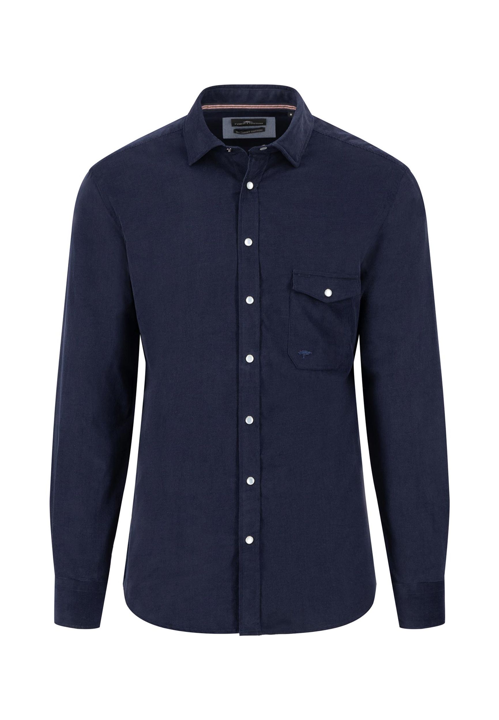 Fynch Hatton |  Fynch Hatton Hemd Regular Fit  | XL | navy