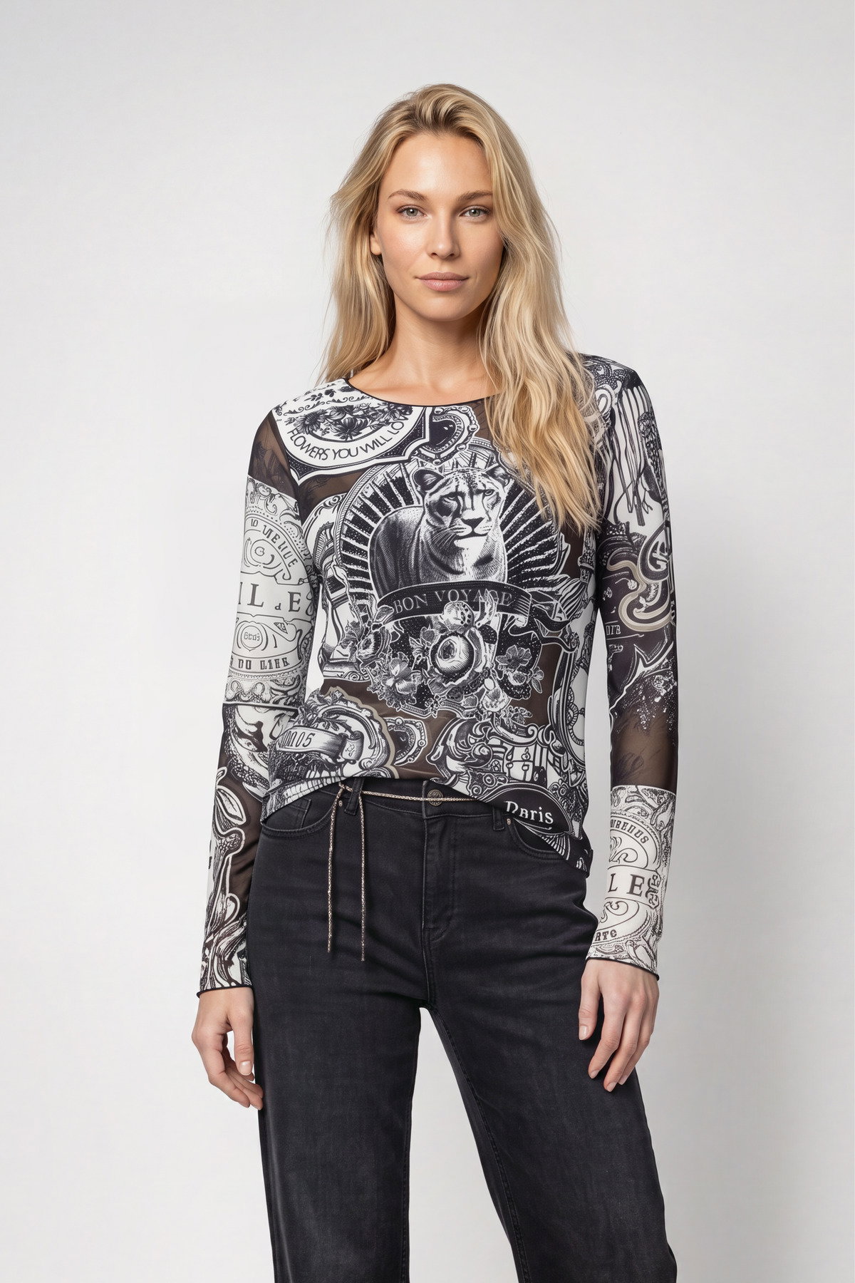 Pullover, schwarz gemustert #2