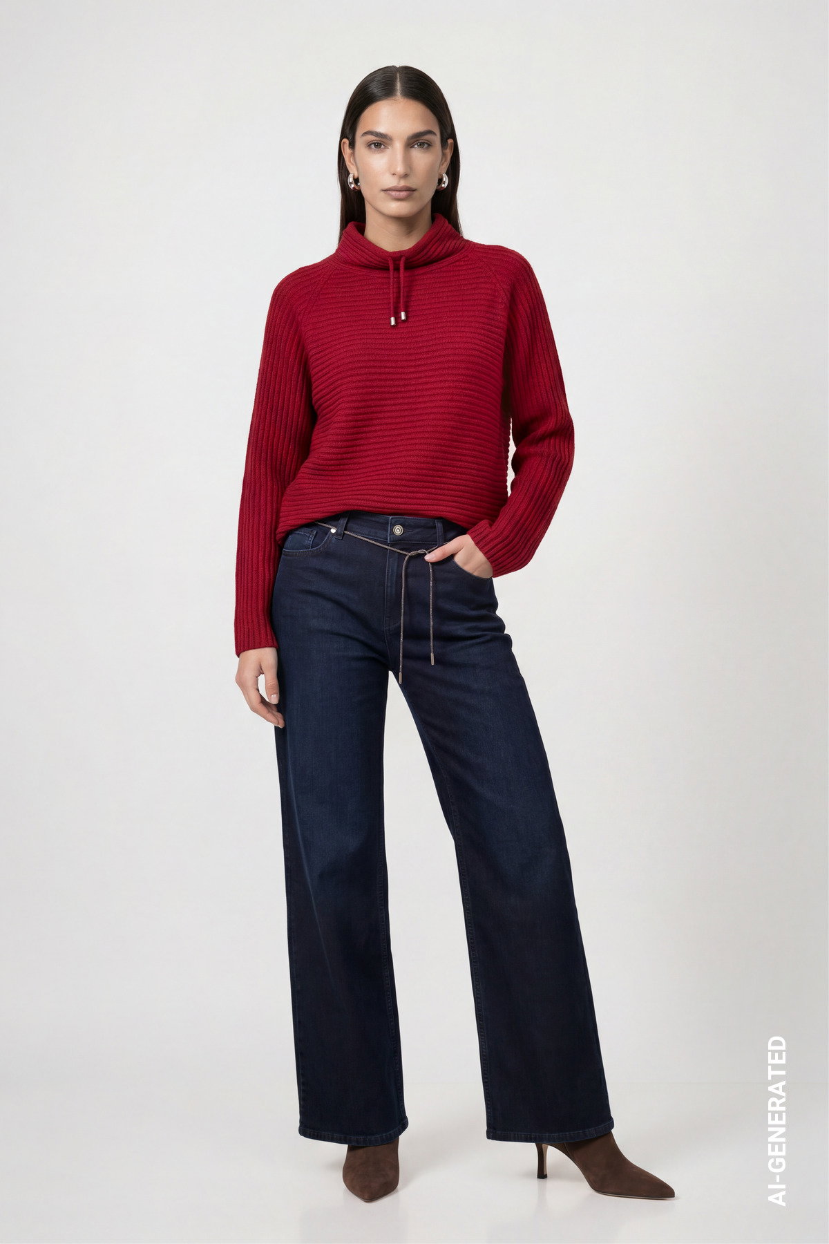 Pullover, red dahlia #6