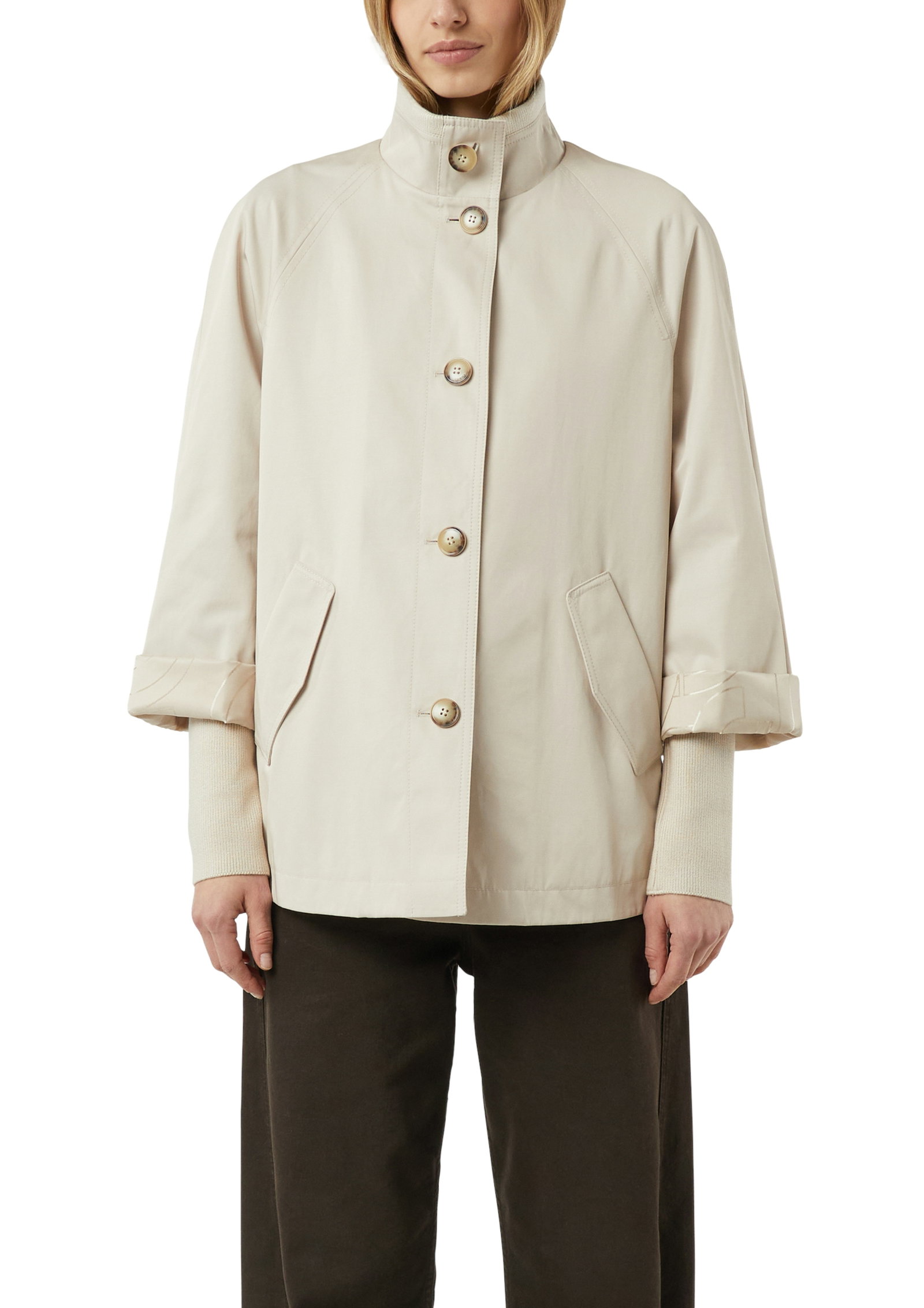 Comma Cape-Jacke im Relaxed Fit mit Stehkragen und Rippbündchen #3