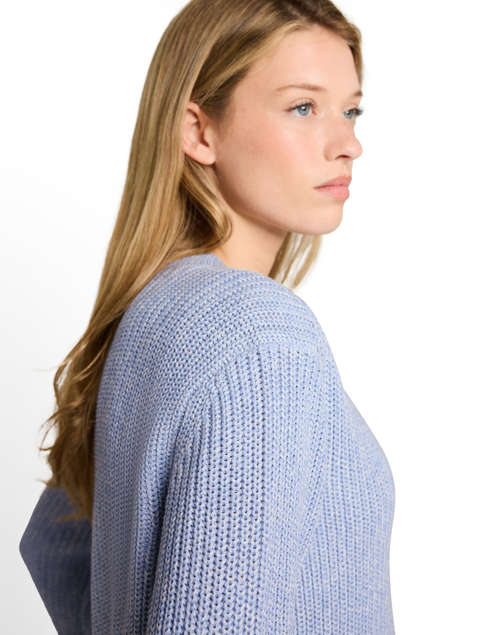 knit mouline crew-neck, foggy blue mouline #6