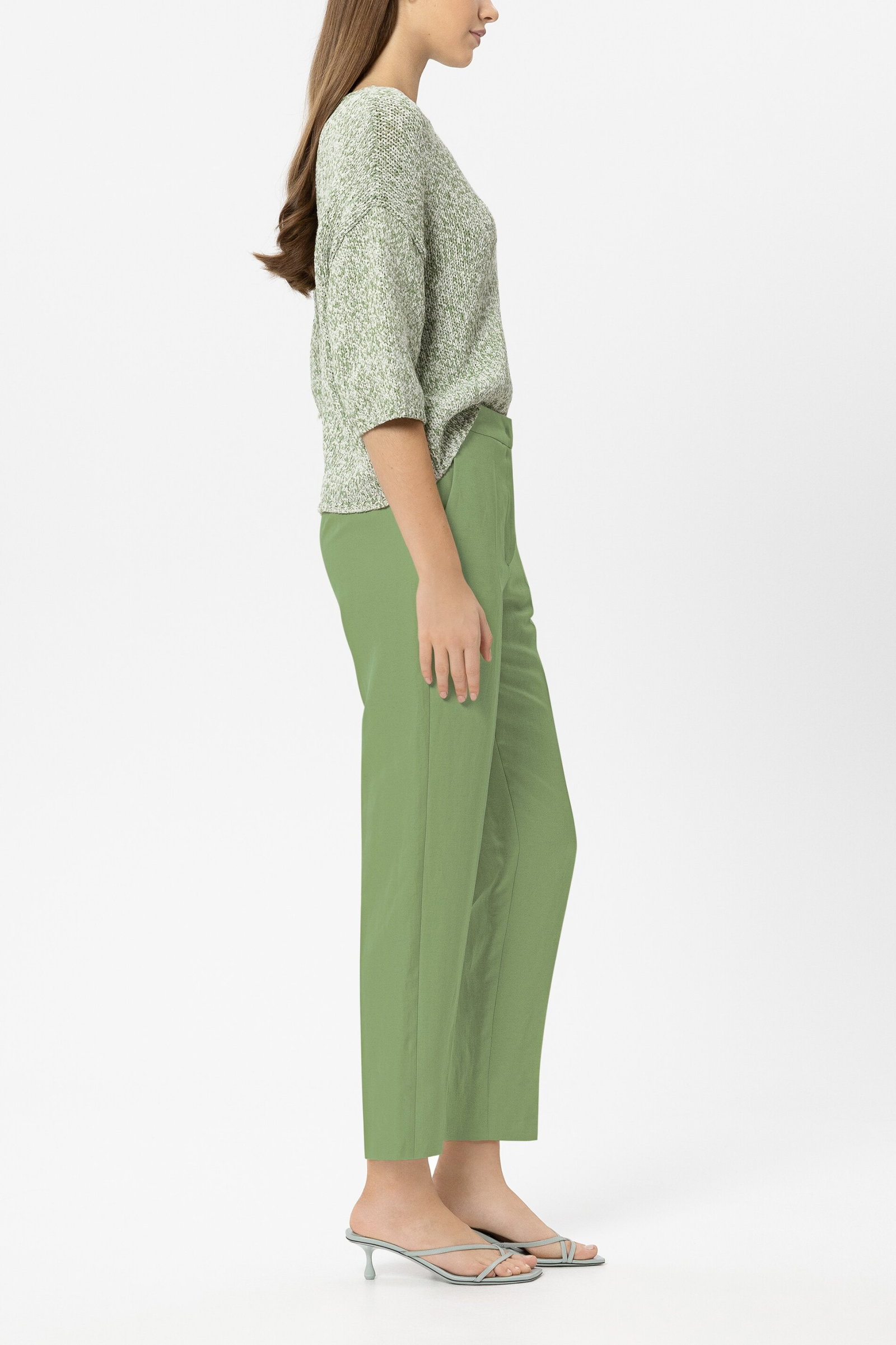 Luisa Cerano verkürzte Tapered-Hose aus hochwertigem Leinen-Mischgewebe #3