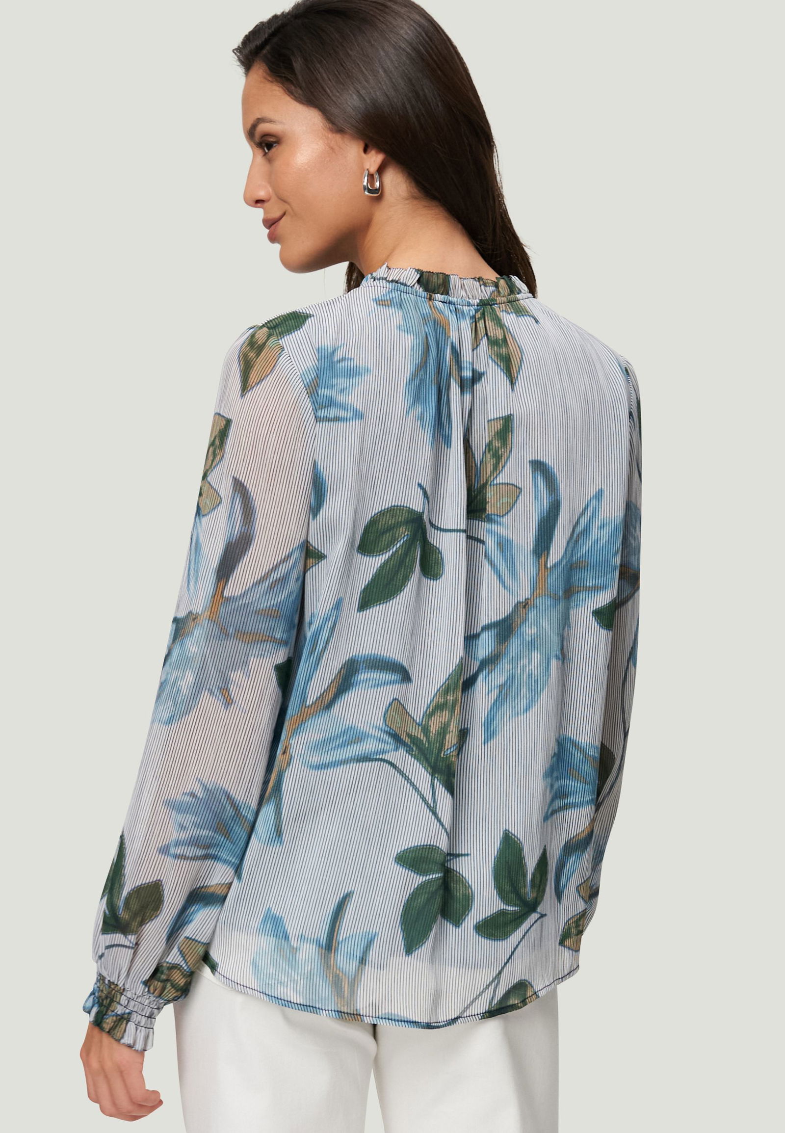 Zero |  Zero Druckbluse  | 34 | creamblue
