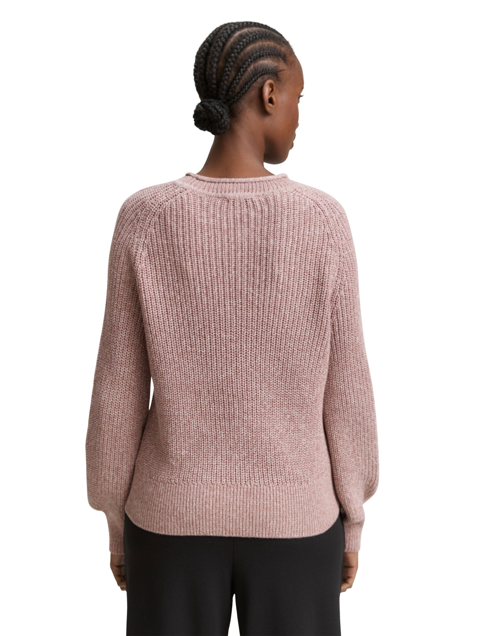 crew neck pullover, Antique Rose Melange #4