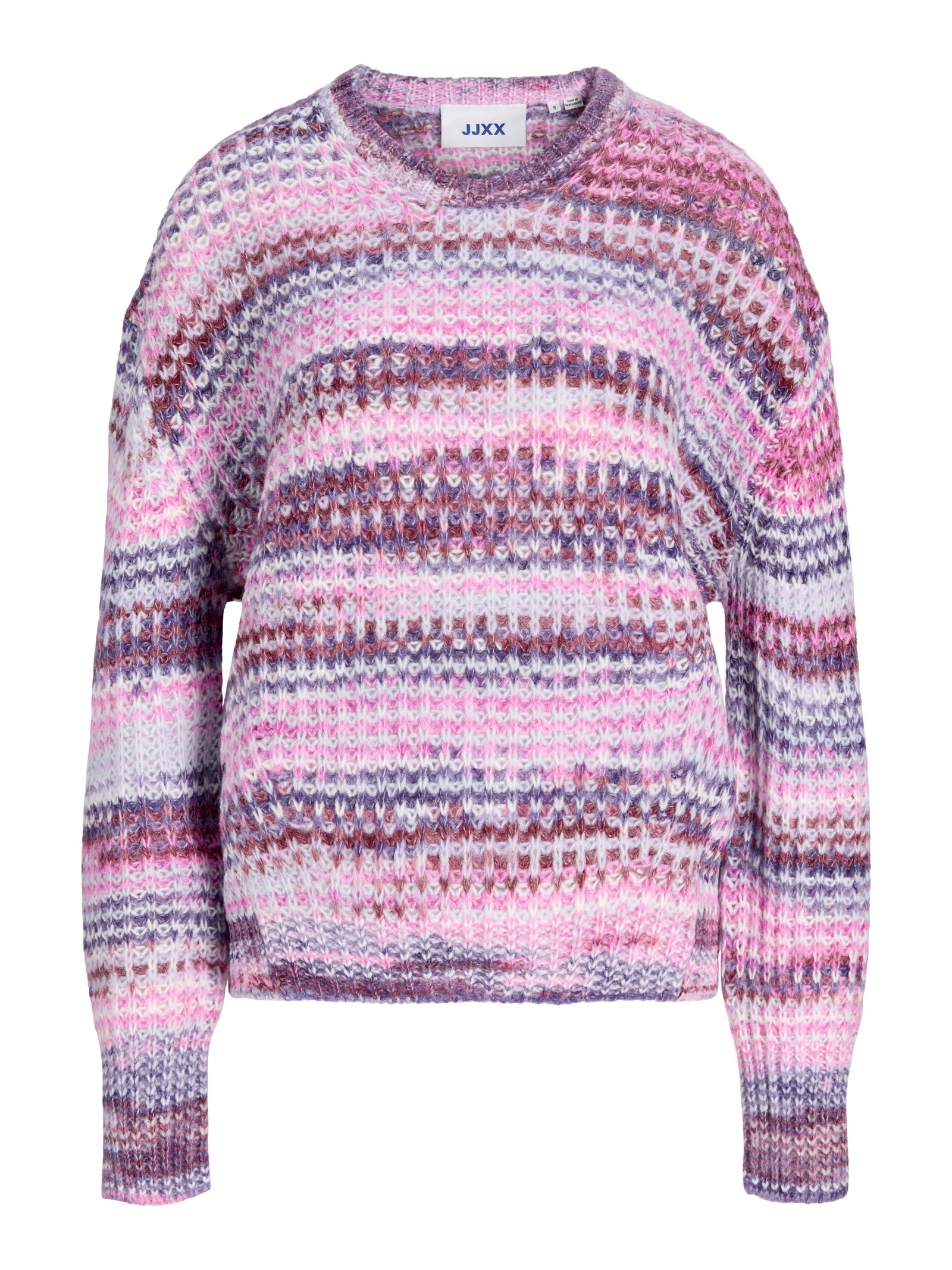 JXSIMONE SPACE DYE CREW NECK KNIT S, Purple Rose//multi space dye #1