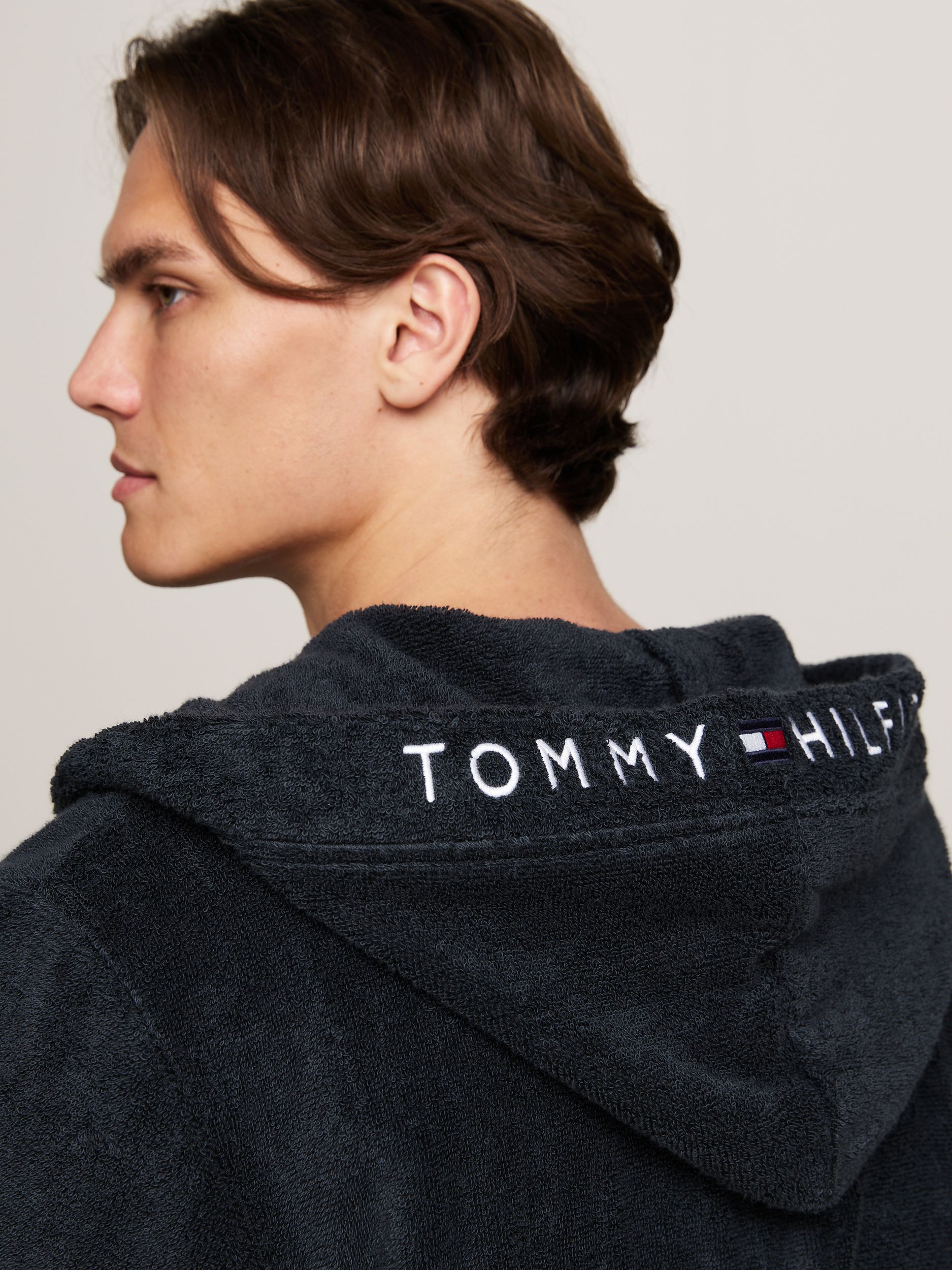 Tommy Hilfiger |  Tommy Hilfiger Bademantel mit Kapuze  | XL | desert sky