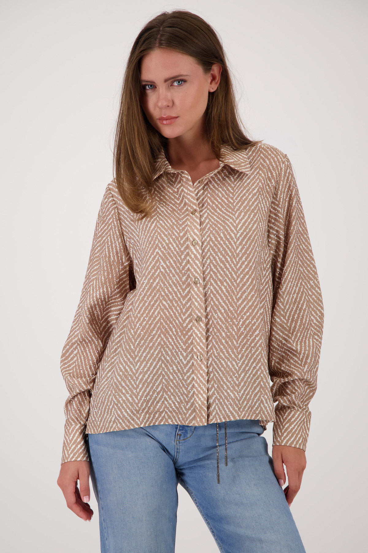 Bluse, brown sugar gemustert #2