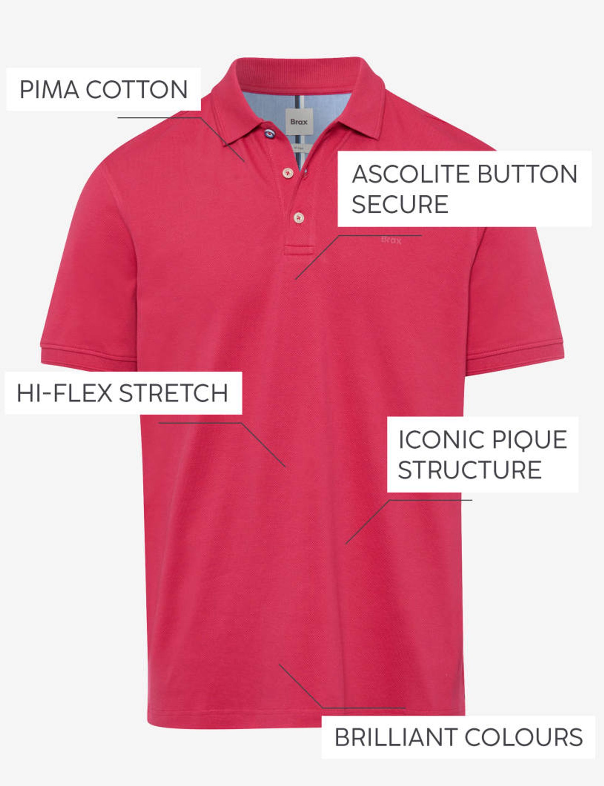 Brax |  Brax Poloshirt  | M | crunchy pink