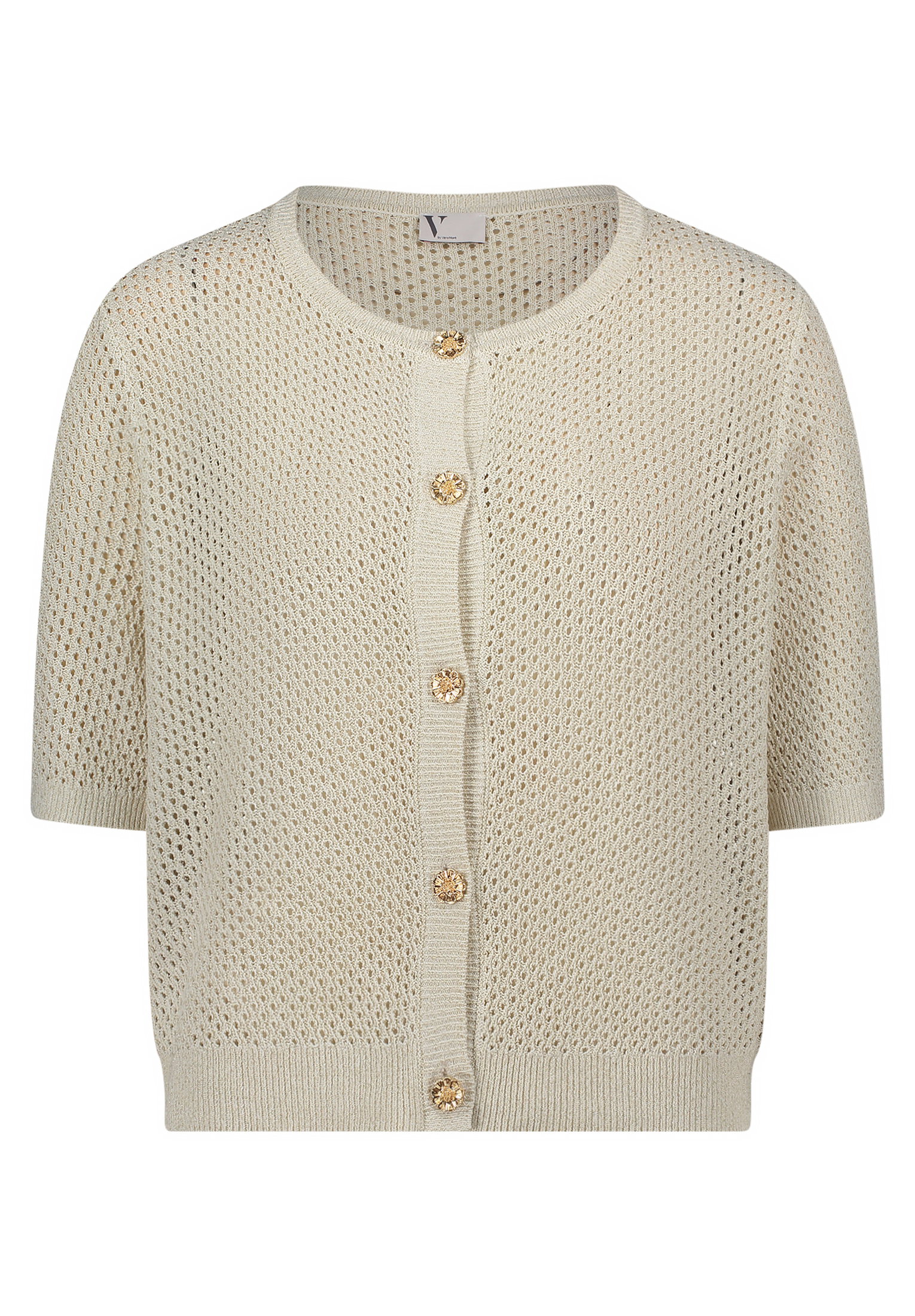 Strickjacke Kurz 1/2 Arm, Eggnog #1