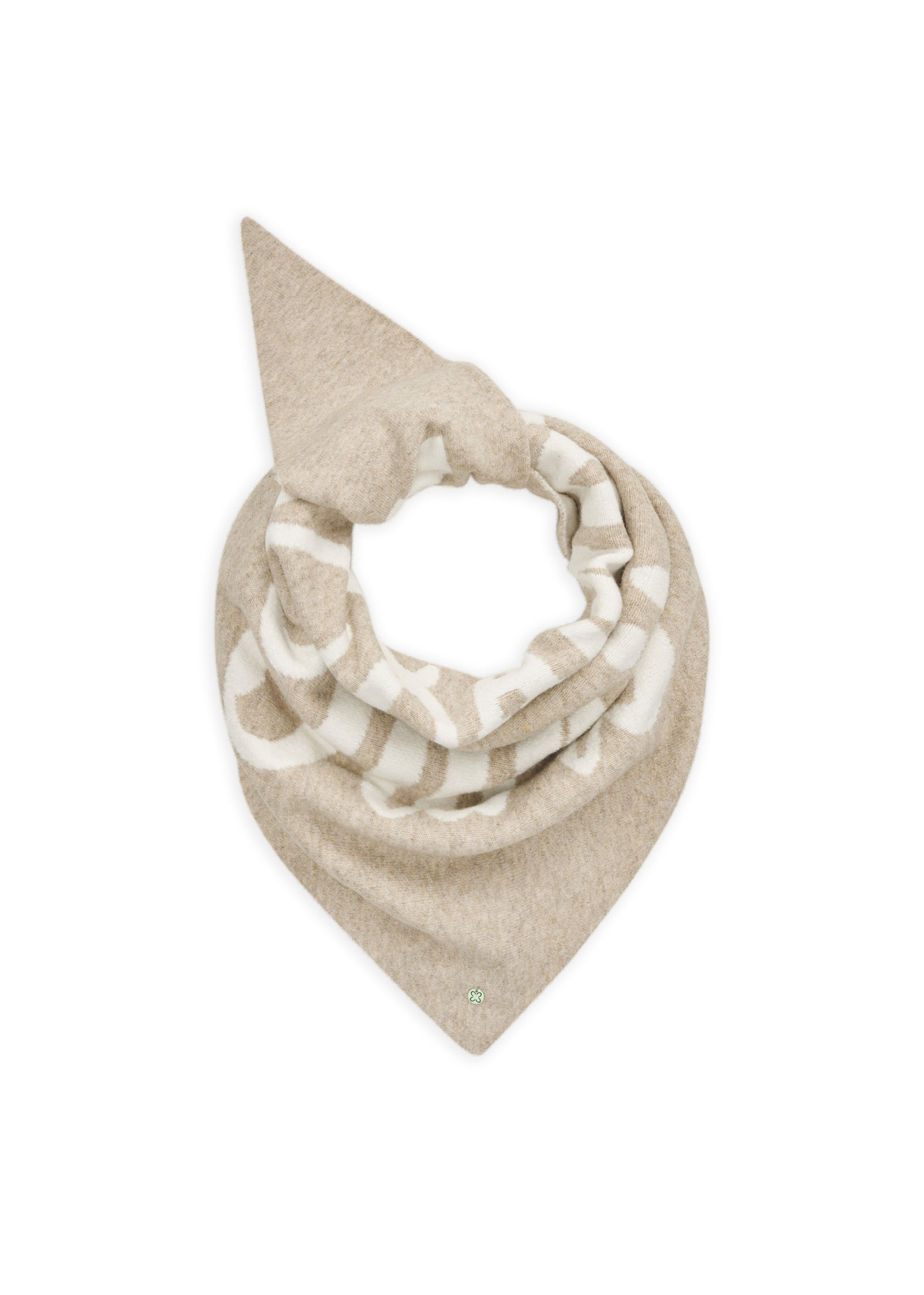 KNITTED TRIANGLE REC. POLYESTER MIX PARIS QUOTE beige-100X100X180CM, beige #1